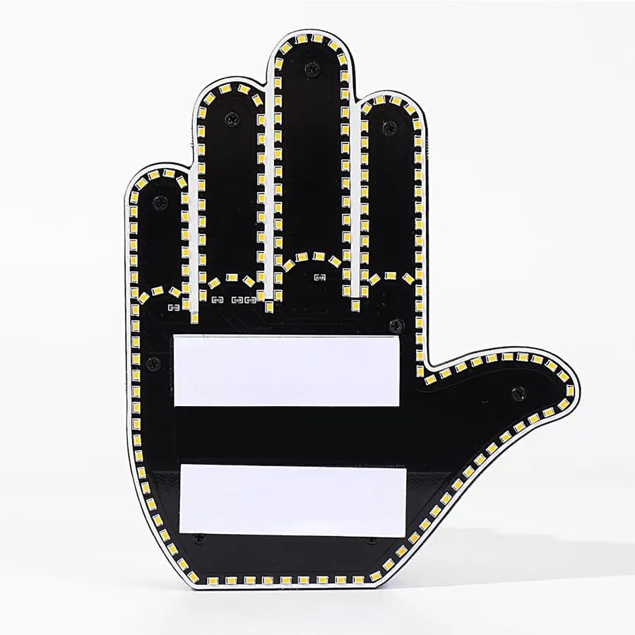 Flareflicker: LED Car Window Hand Gesture Sign for Expressive Communication on the Road - Road Rage Gifts, Middle Finger, Cool Car Gadgets, Car Accessories, Car Light, Flip off Sign, Tailgater Hand image number 2