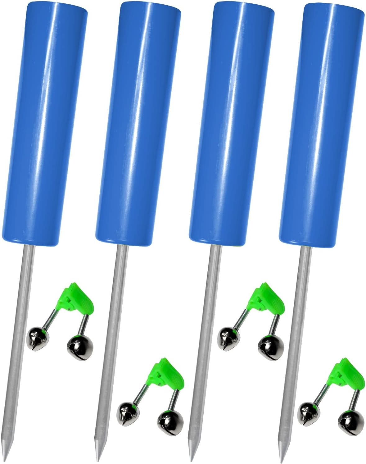 Fishing Rod Holder, 4 Pack Fishing Pole Holders Ground, Rod Holders for Bank Fishing, Beach Support Stand Reinforced PVC, 4 Free Alarm Bells image number 5