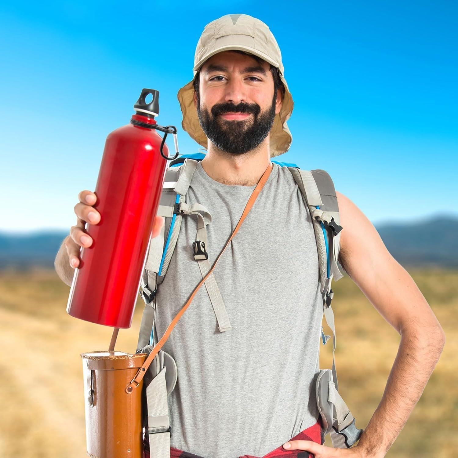 Black Silicone Water Bottle Buckle with Carrying Bottle Holder Bottle Clip for Traveling Camping Hiking Mountaineering,Easy to Use Sports Water Bottle Accessories (2 Pack)