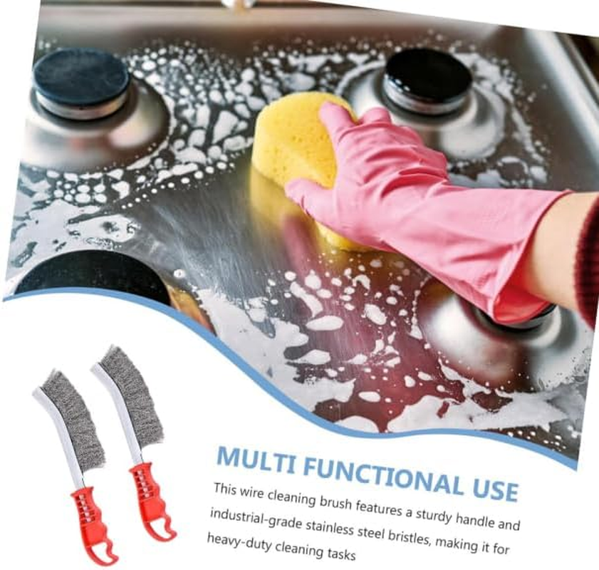 Fokmuaex 2PCS Heavy Duty Grill Brush - Stainless Steel BBQ Cleaning Brush with Handle for Gas, Charcoal & Electric Grills, Professional Grill Grate Cleaner Tool image number 6