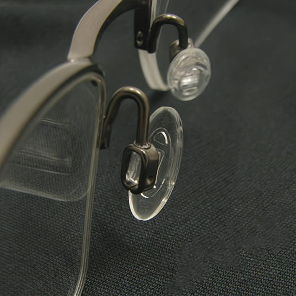 Push in Glasses Nose Pads,2 Pairs Eyeglasses Replacement Nose Piece,Oval Soft Silicone Nose Guards Anti-Slip Eye Pads(Clear,13Mm)