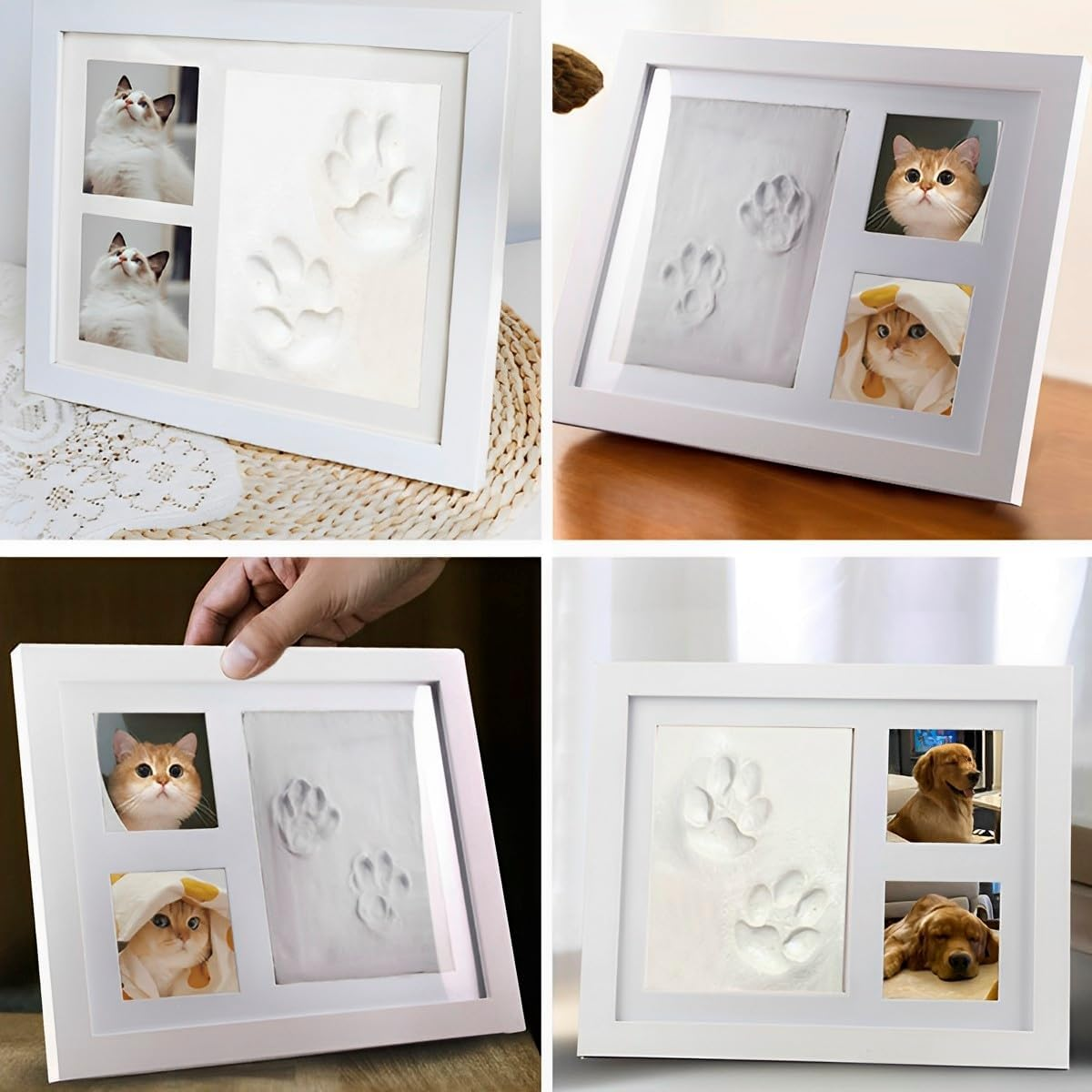 Baby Handprint and Footprint Makers Kit DIY Newborn Baby Keepsake Frame Clay Hand Print Picture Frame Foot Impression Photo Keepsake New Mom Baby Shower Gifts for Boys Girls image number 3