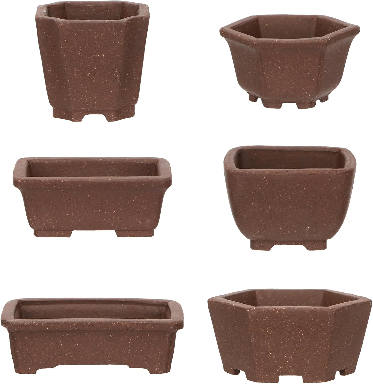 Happy Bonsai 6 Pc Zisha Mini Bonsai Pots 2" Width image number 2