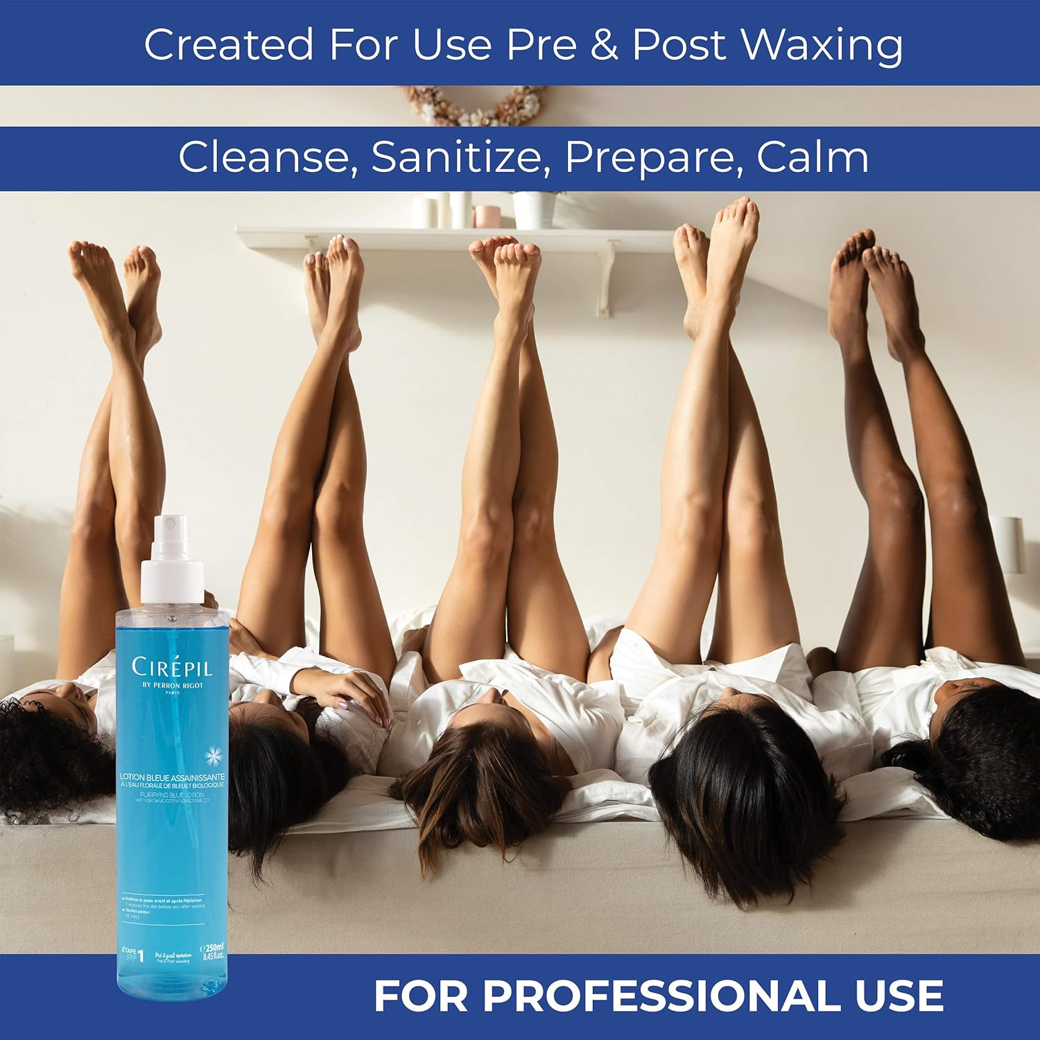 Cirepil - Pre & Post - Purifying Blue Lotion - 250Ml / 8.45 Fl Oz - Cleanses and Prepares the Skin - Pre-Waxing & Post-Waxing image number 1