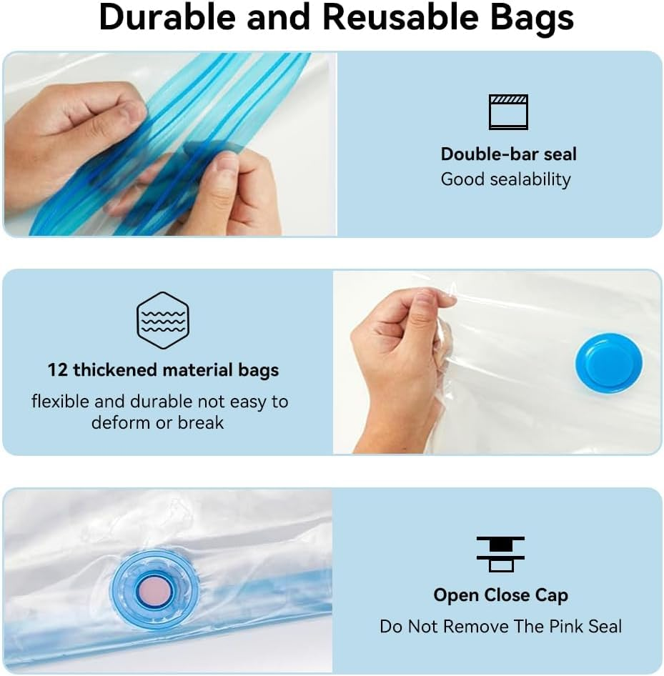 Official Creality 3D Printer Filament Vacuum Bags, 12 Pack, 35 X 35 Cm, Transparent Sealed Bags for Filament Storage, Dustproof, Moisture-Resistant, Reusable, 3D Printer image number 5