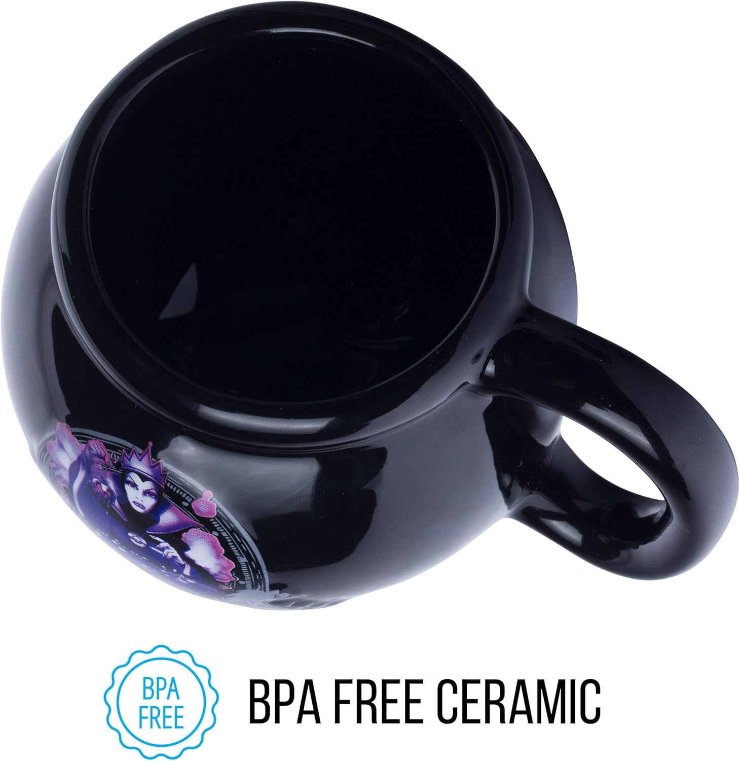 Disney Silver Buffalo DV6195 Villains the Evil Queen Black Kettle 3D Sculpted Ceramic Mug, 20-Oz image number 5