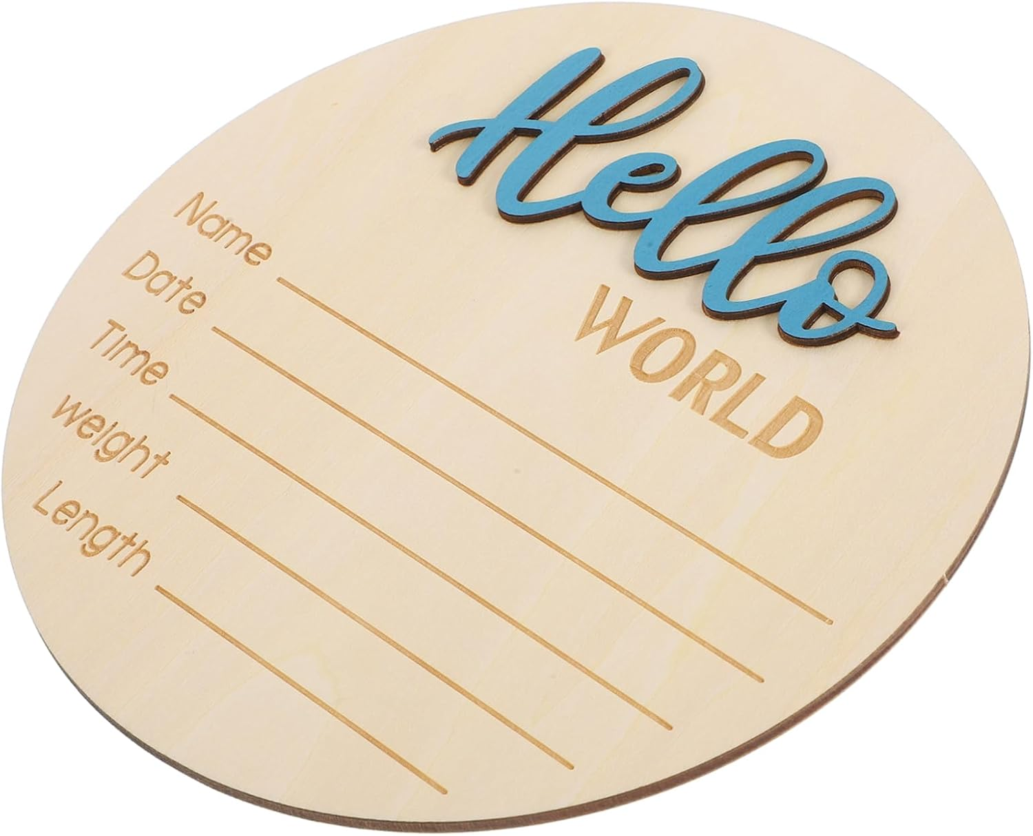 Wooden Birth Announcement round Sign Newborn Name Plaque Photography Prop Arrival Welcome Sign Safe Material for Hospital Shower Nursery Use