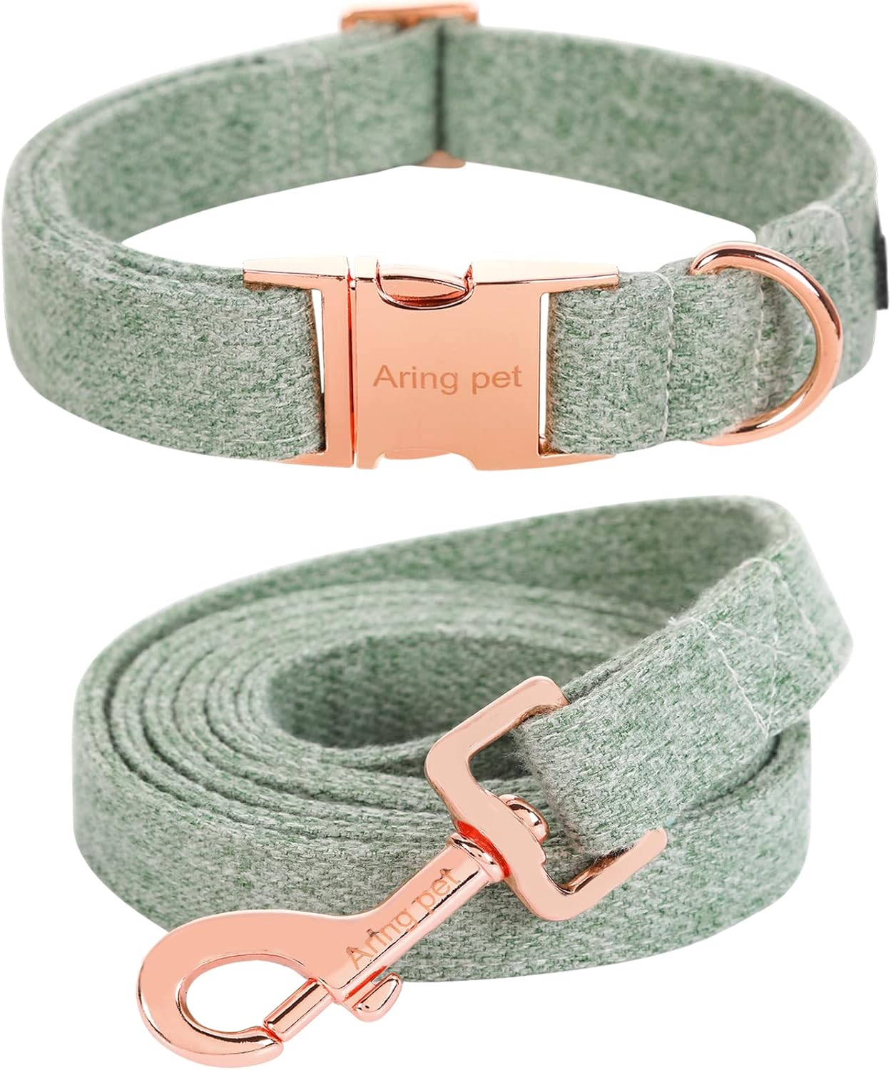 ARING PET Dog Collar with Lead, Cotton Cute Dog Collar and Lead Set, Adjustable Dog Collars with Metal Buckle for Small Medium Large Dogs