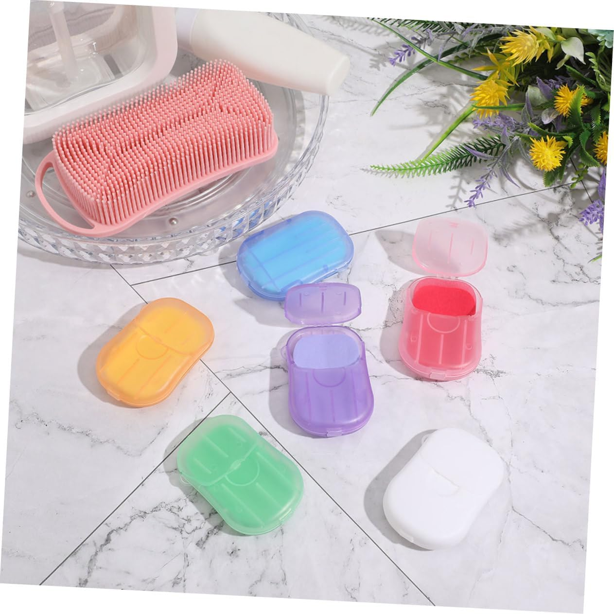 YARNOW 12 Boxes Portable Paper Soap Sheets Travel Hand Soap for Camping Hiking Outdoor Activities in Variety of Scents Convenient Hand Washing and Toilet Cleaning