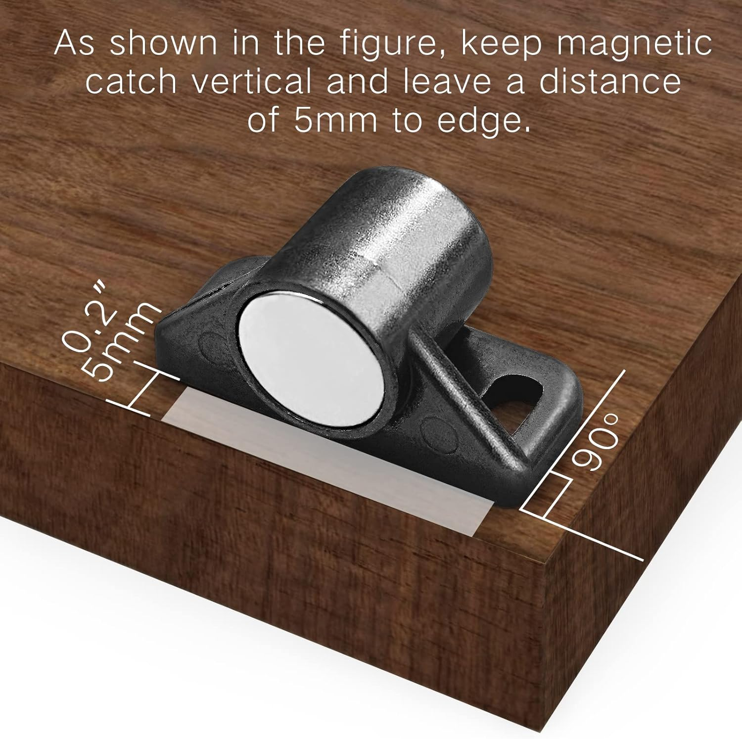 Sunivaca Cabinet Magnets 8 Pack Magnetic Door Catch RV Cabinet Latches and Catches Premium Quality Zinc Alloy Cabinet Door Magnet Catch Hardware for Kitchen Cupboard Closure Closet Door Close - Black - 8, Gun Metal image number 5