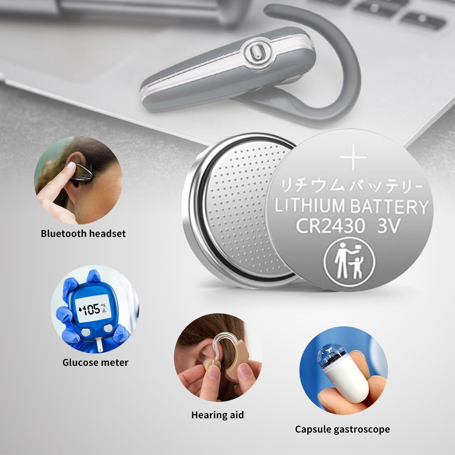 15 Pack CR2430 3V Lithium Battery CR2430 Coin Cell Battery Compliant with Coin Battery Information and Safety Standard 2020