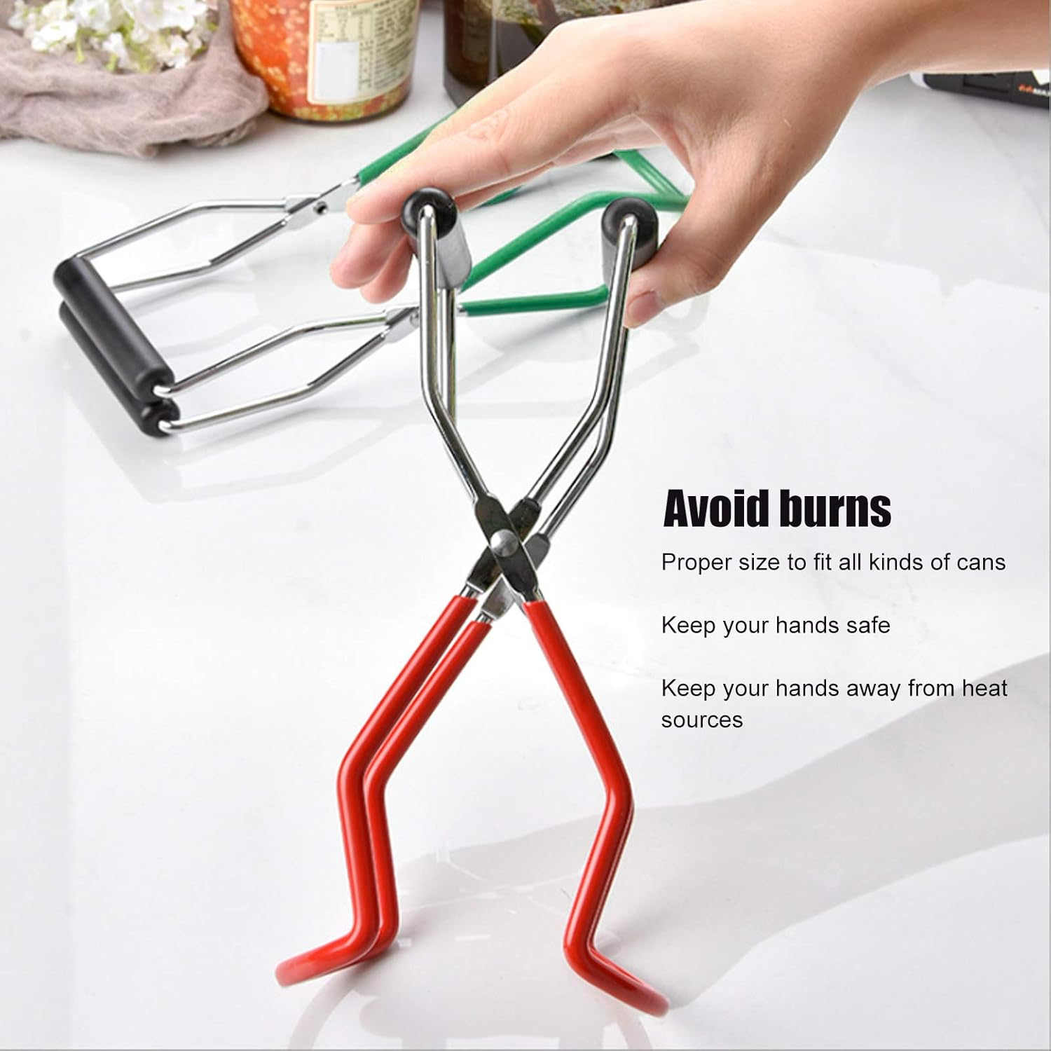 Canning Jar Lifter Tongs, Canning Jar Lifter, 2Pcs All Kinds of Cans for Feeding Bottle Avoiding Burns image number 3