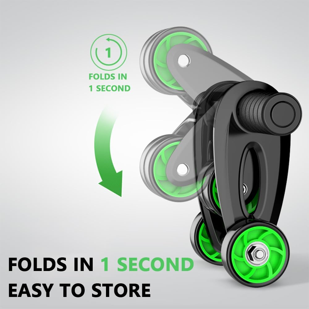 Ab Roller Wheel Set &ndash; 2-Piece Automatic Rebound Abdominal Wheel with Knee Mat, Compact Ab Workout Equipment for Men & Women, Abs Roller Fitness Kit image number 4