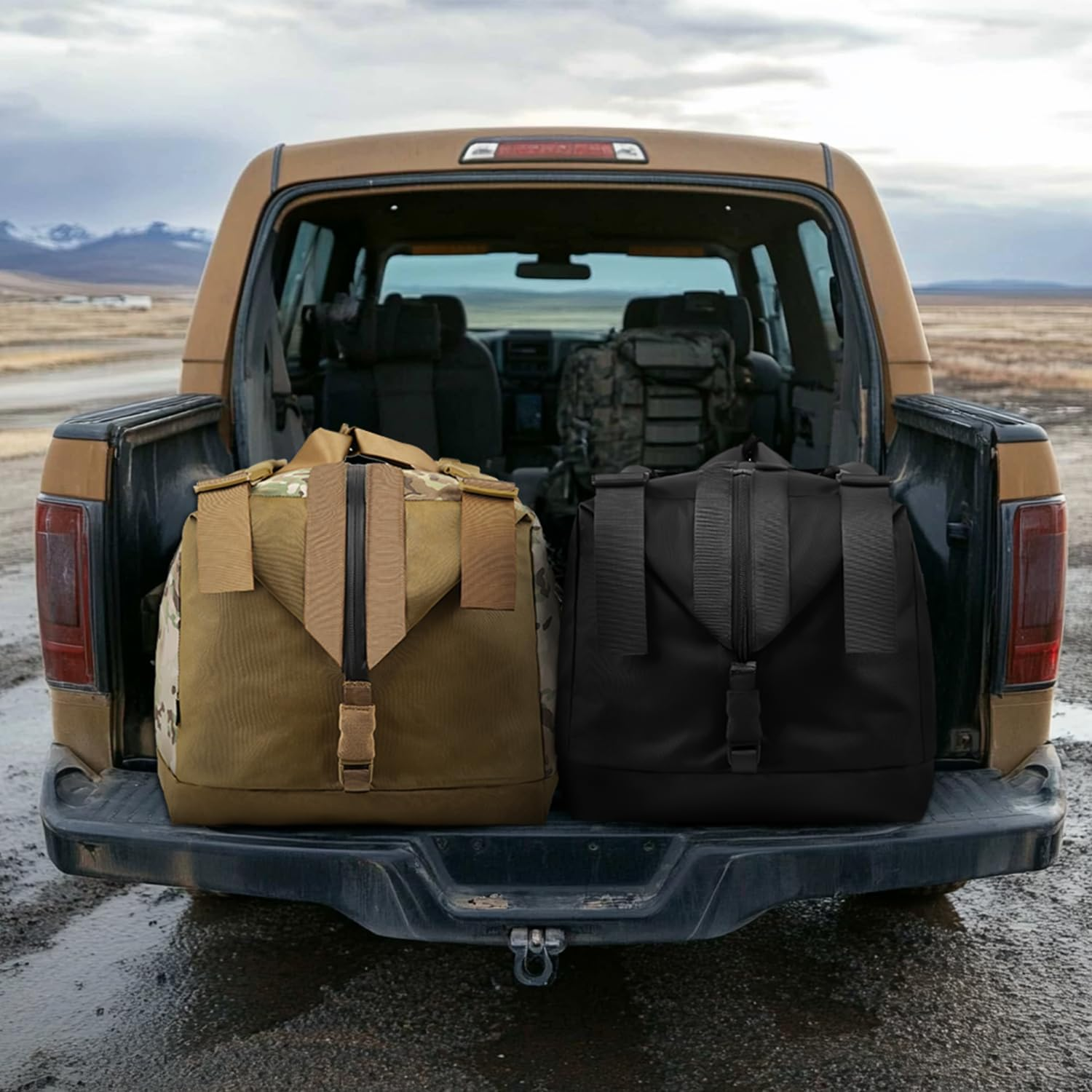 130L Tactical Travel Duffle Bag Waterproof Lightweight Foldable Full-Access Opening for Outdoor Camping Hunting Travel - Cp Camo image number 7