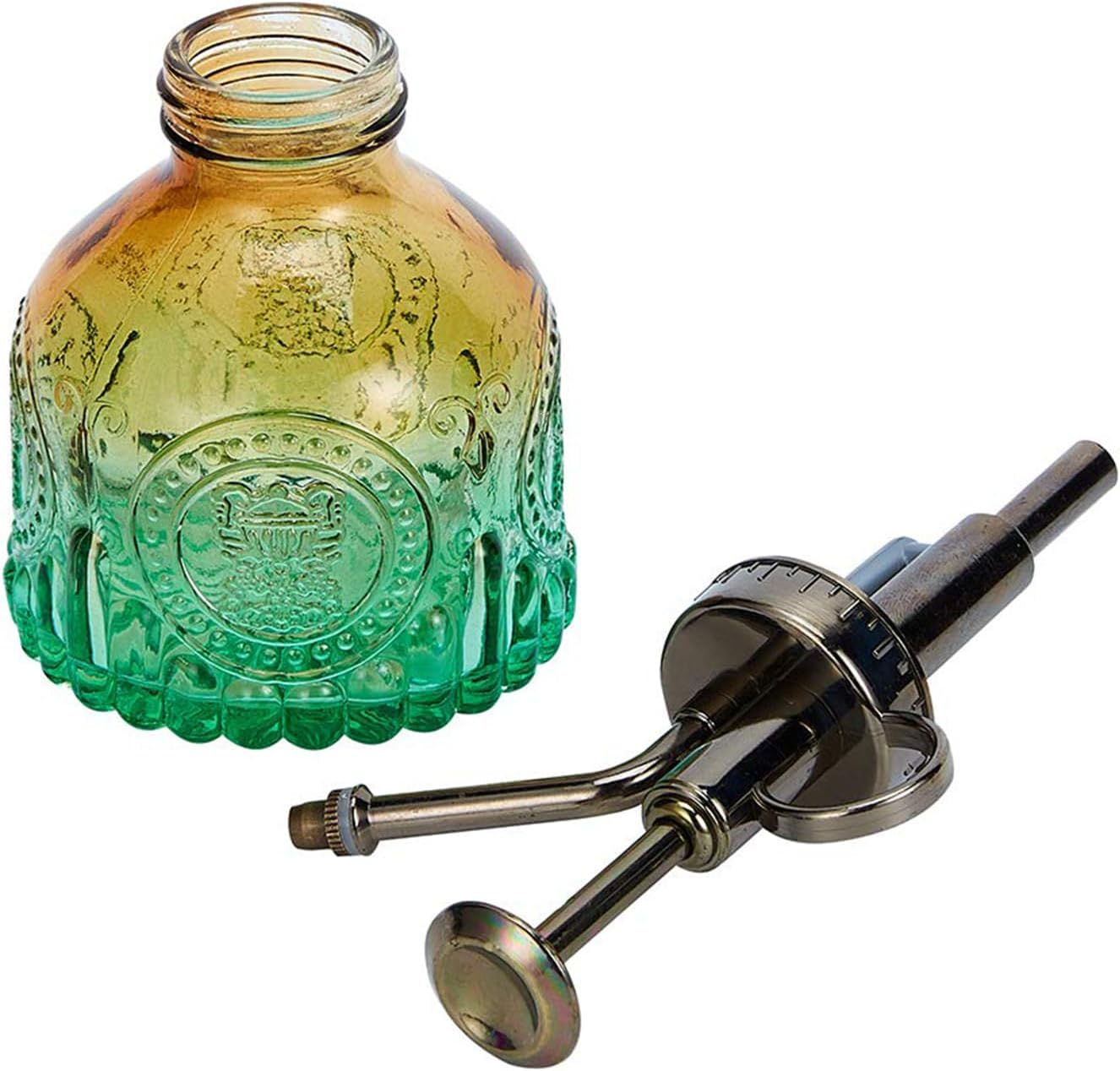 Cozioz Vintage Glass Plant Mister Spray Bottle &ndash; Gradient Green & Brown Succulent Watering Can with Top Pump, Small Indoor/Outdoor Sprayer for Houseplants and Flowers image number 3