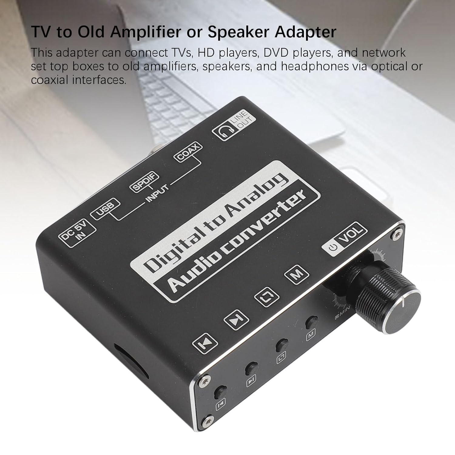 Audio Converter, Digital to Analog Sound Converter, 5.1 Optical to Analog Adapter for Phone Tablet Computer TV Speaker for TV Home Cinema