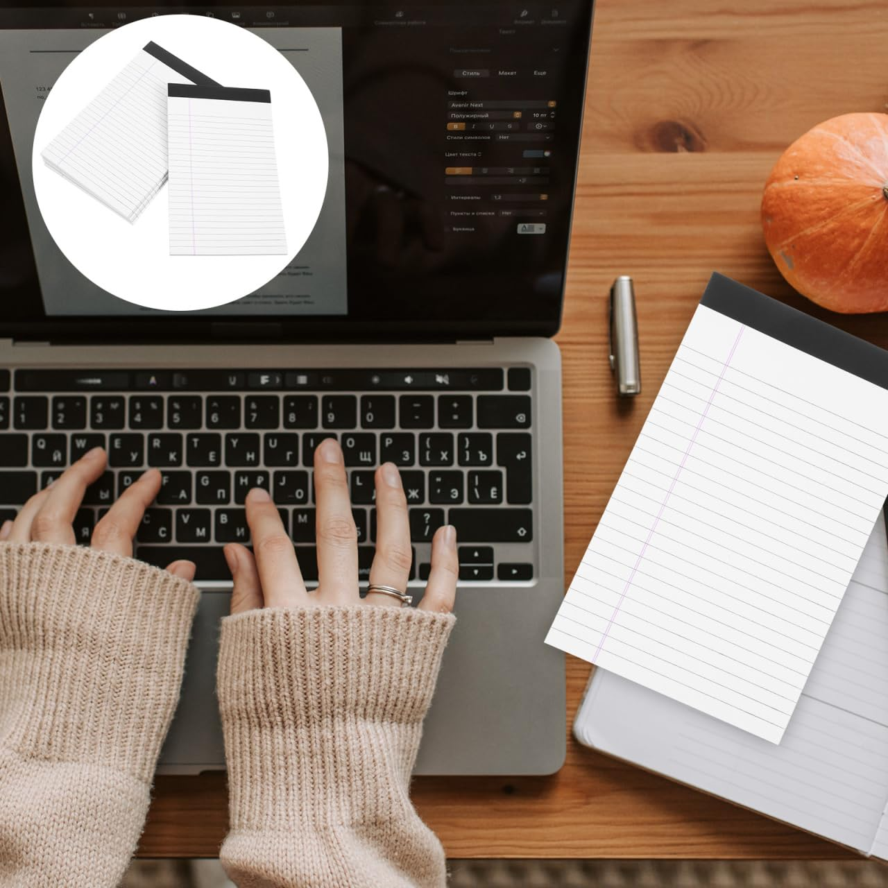 TOVINANNA Legal Pads, 4PCS Wide Ruled Writing Pads Refills Note Pads Lined Memo Pads A5 Legal Pad Wide Ruled Lined Pads Legal Rule for School Office 12.7 * 20.3Cm image number 5