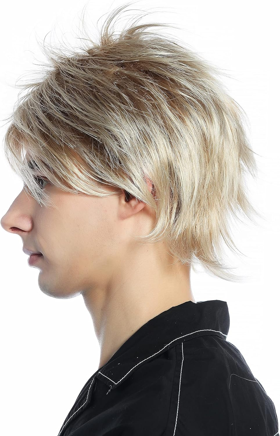 WIG ME up - M-261-27T613 Wig Men Women Short Toupeed Wild Strands 80S Retro Blonde Platinum Mix image number 6