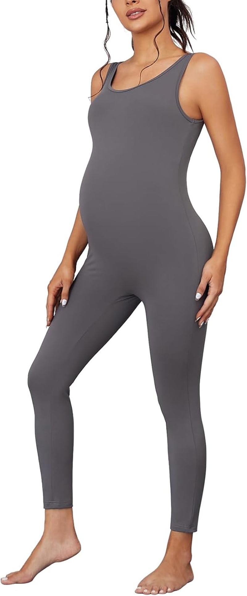 Bhome Maternity Jumpsuits Sleeveless Romper Pregnant Bodysuit One-Piece Leggings Activewear