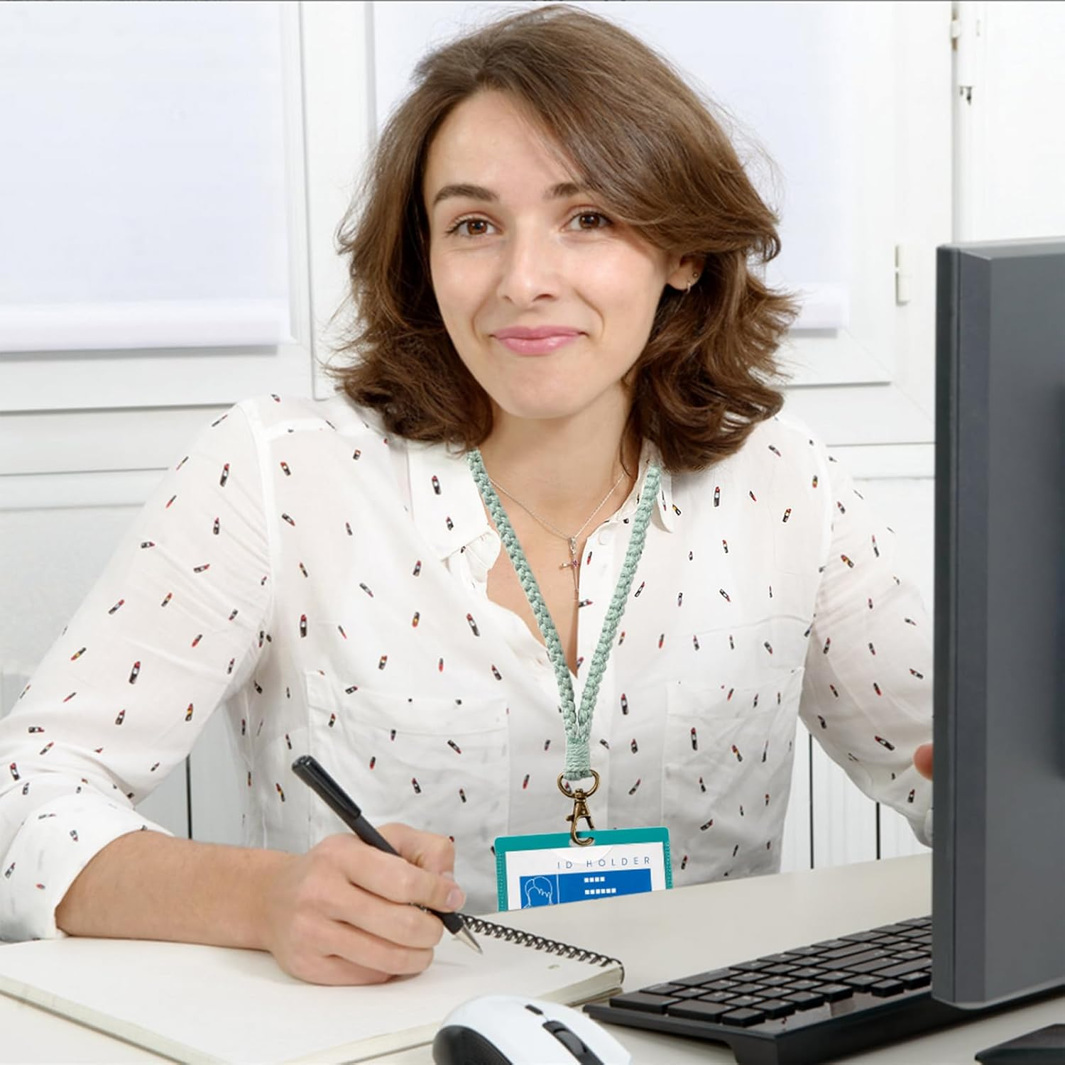 MORSUNBELA Lanyard,Neck Handmake Lanyard Green,Lanyards for Keys,Work ID Card Bohemian Wrist Strap Keychain for Teacher Office