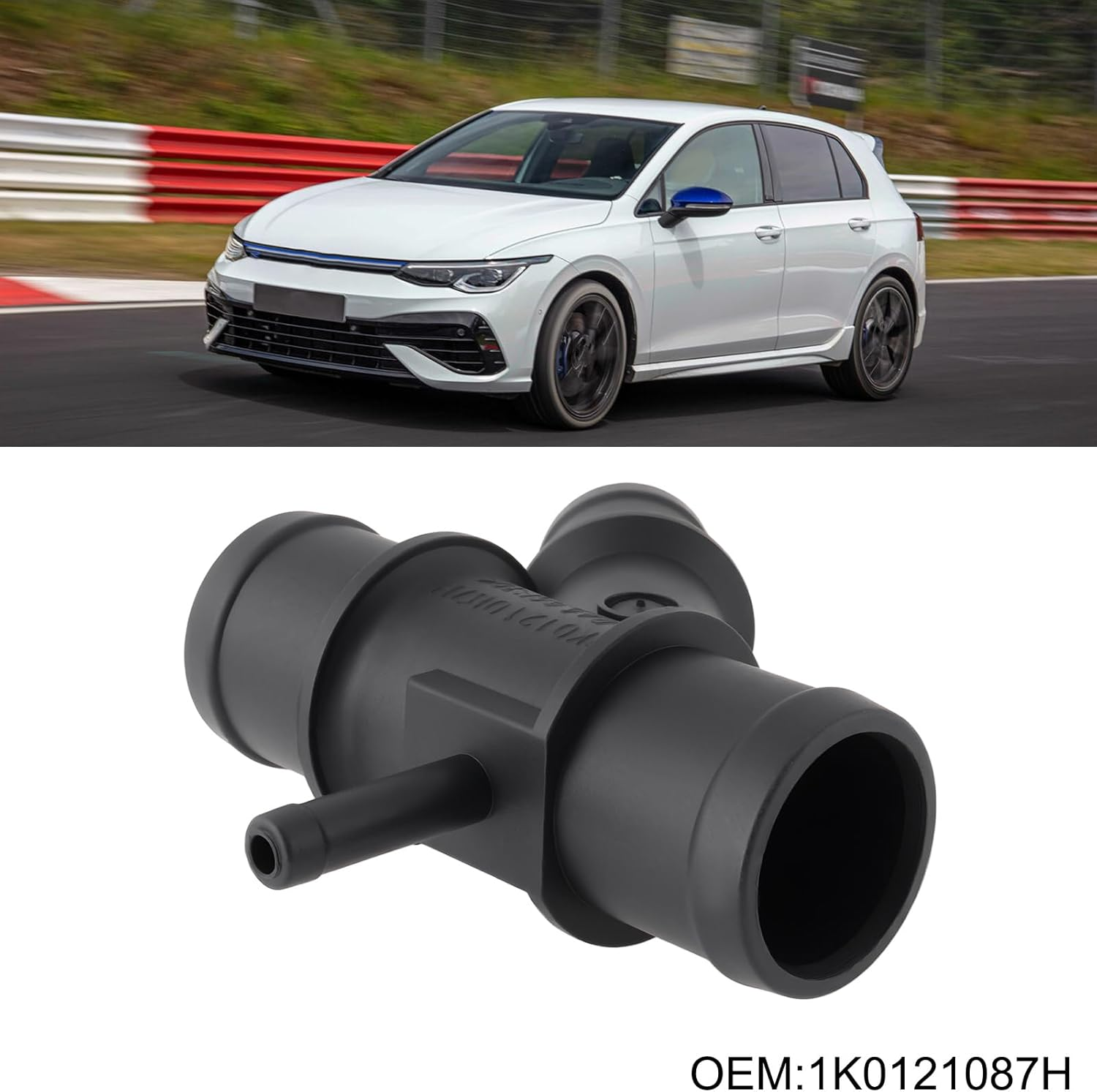 2Pcs Cooling System 4 Way Distributor Pipe 1K0121087H Compatible with VW Compatible with Audi image number 5
