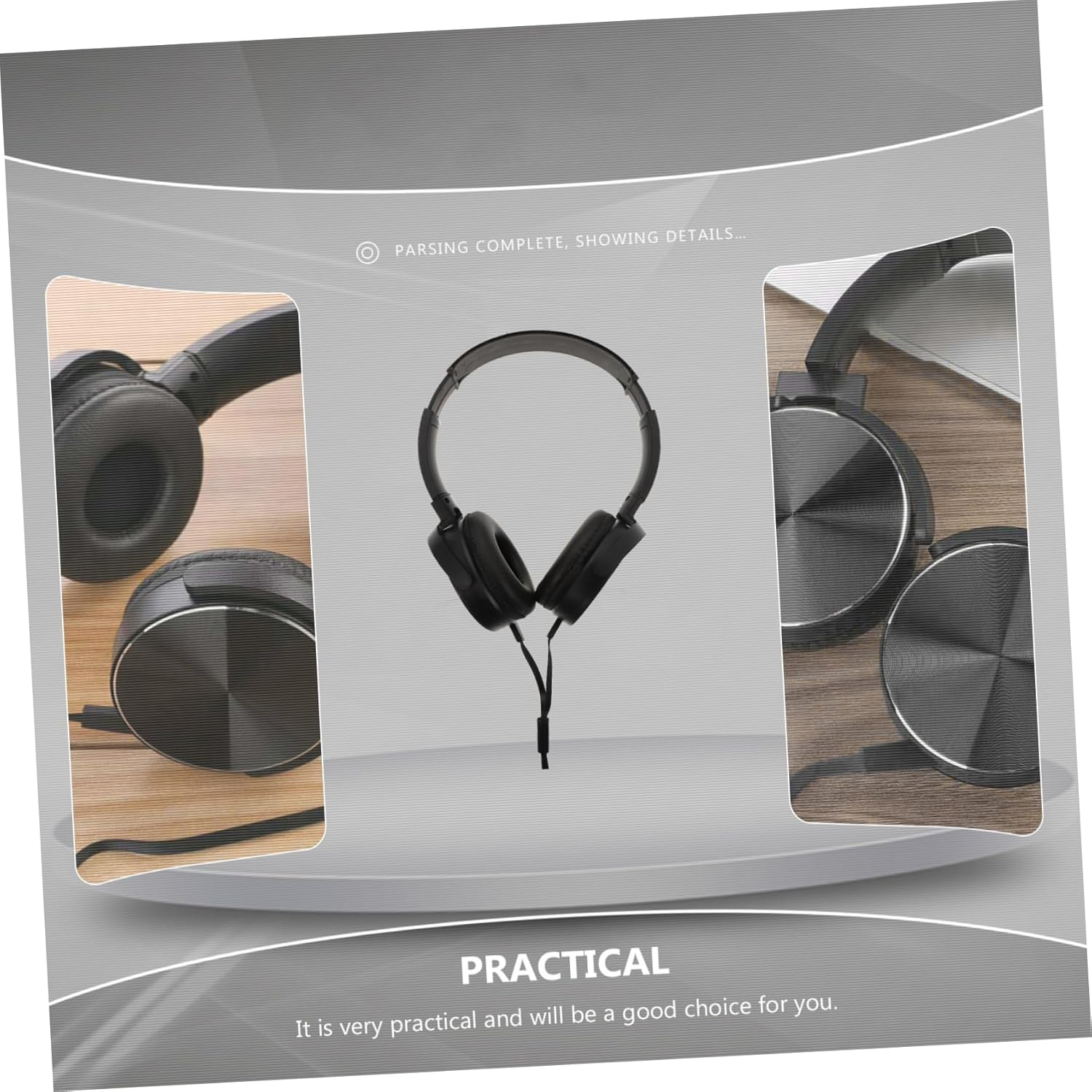 Mikinona Wired Head-Mounted Headset Microphone Stereo Computer Music Headphone for Desktop Use Black Over-Ear Wired Headphones for Sound image number 4