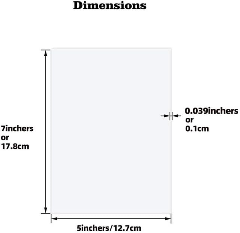 THJOPOKEEL 20 Packs of Acrylic Sheet 12.7 X 17.78 Cm 0.1Cm Thick Clear Extruded Plexiglass for Picture Frame Glass Replacement, Project Display and Painting - Laser Cut Smooth Edges image number 1