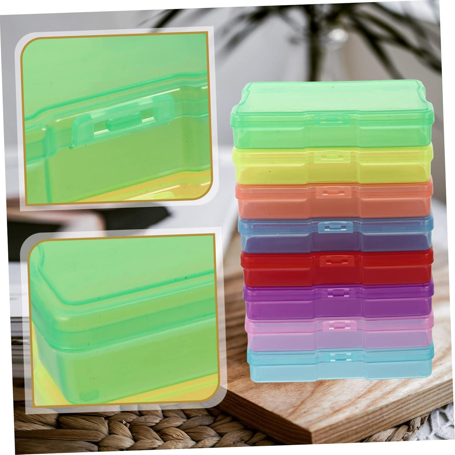 Tofficu 8Pcs Plastic Storage Boxes for Postcards and Photos Organizing Cases Compartments for Jewelry and Small Items for Boys and Girls Storage and Home Organization image number 6