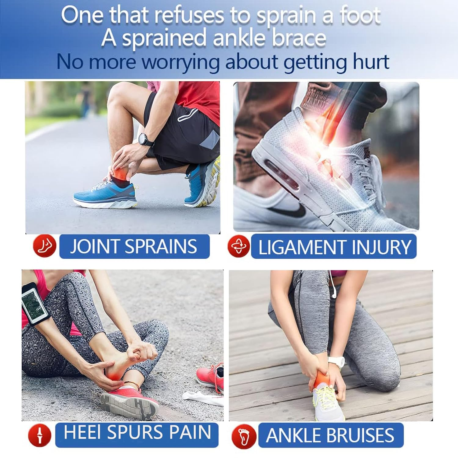 2Pair Ankle Brace,For Women and Men,Copper Filled Ankle Support Compression Sleeve,Used for Foot Pain Relief,Plantar Fasciitis,Daytime or Night Use (L) image number 3