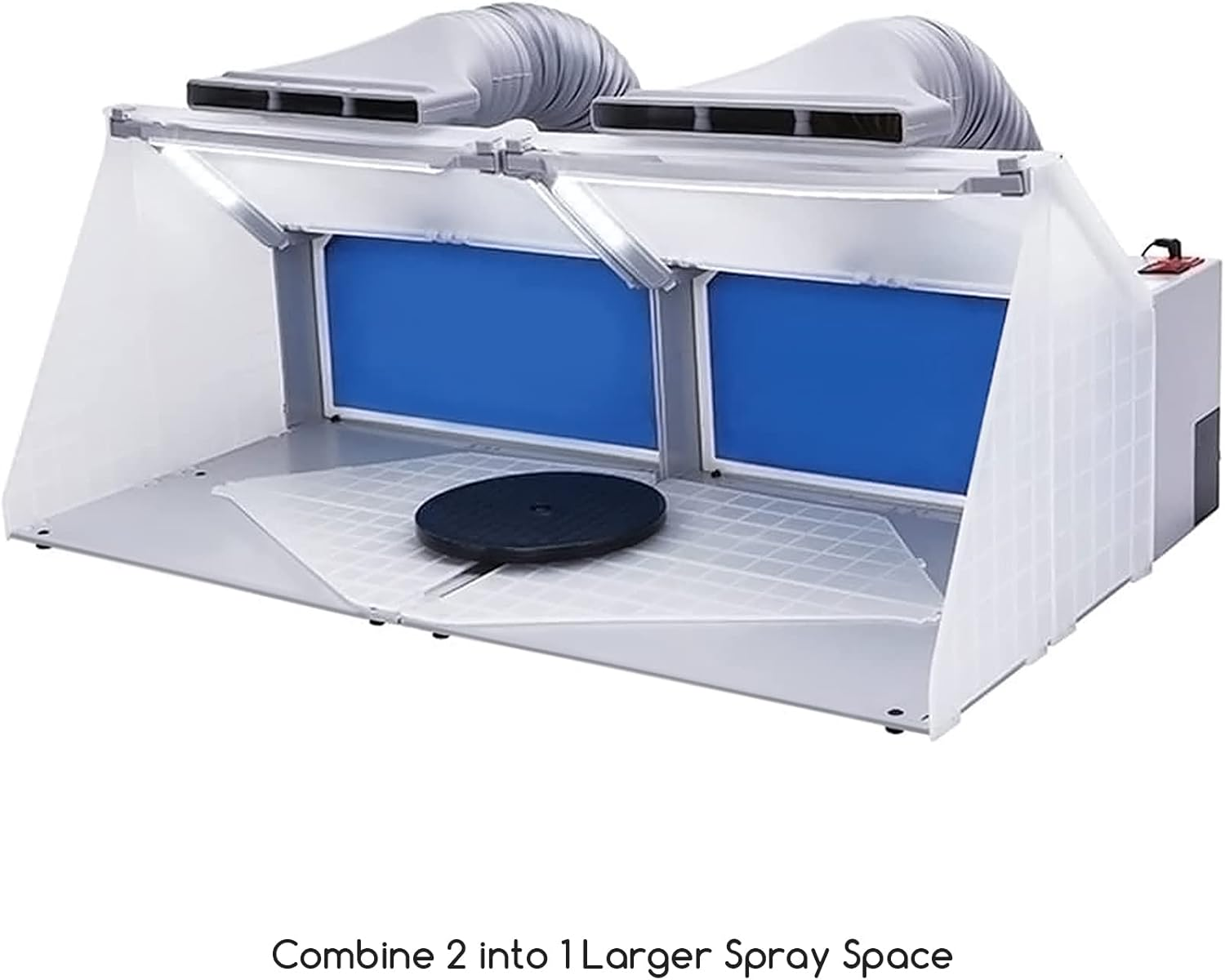 MEEDEN Airbrush Hobby Spray Booth with 3 LED Light Turn Table and Filter Hose, Large Capacity Portable Airbrush Spray Booth Kit for Painting All Art, Model, Craft, Hobby, DIY, Nails, T-Shirts & More image number 5