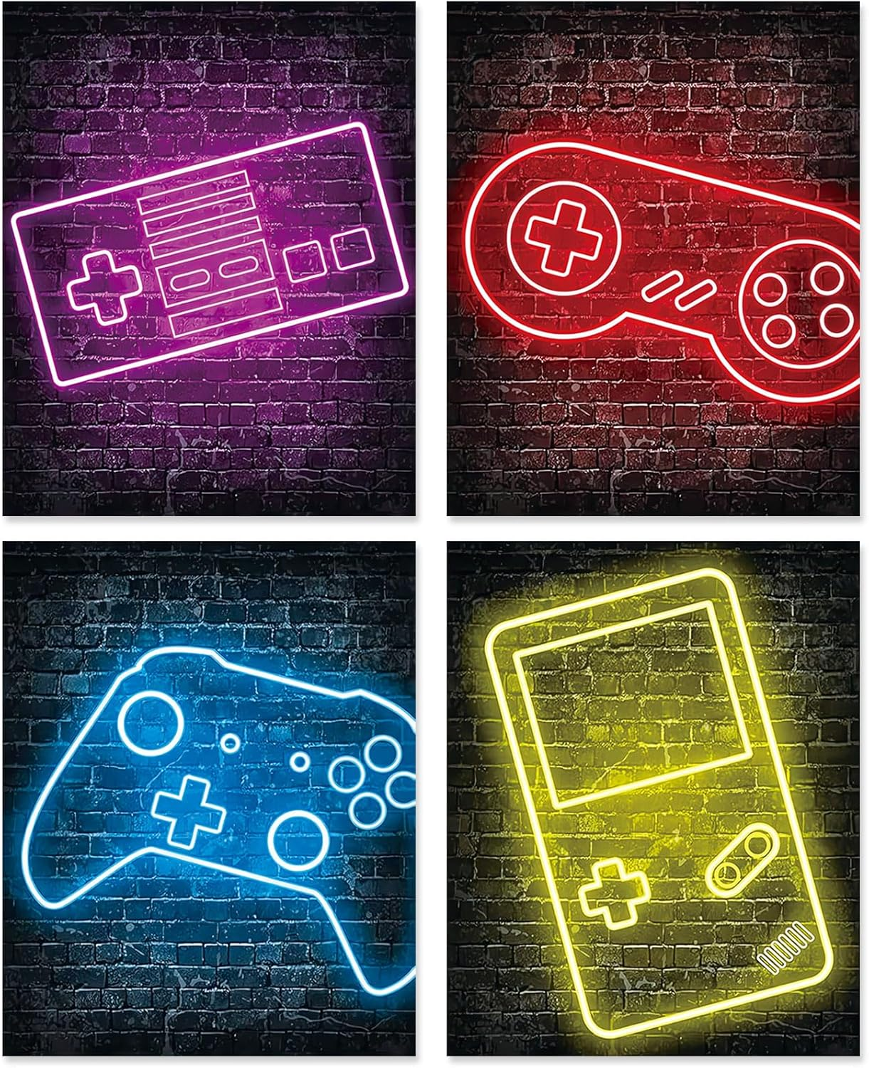 A ART&middot;ZONE Soccer Posters 8X10 Inch Canvas Prints Unframed Set of 4 - Messi, Ronaldo, Mbape and Neymar Famous Football Superstar Poster Sports Decor for Boys Bedroom Wall Art