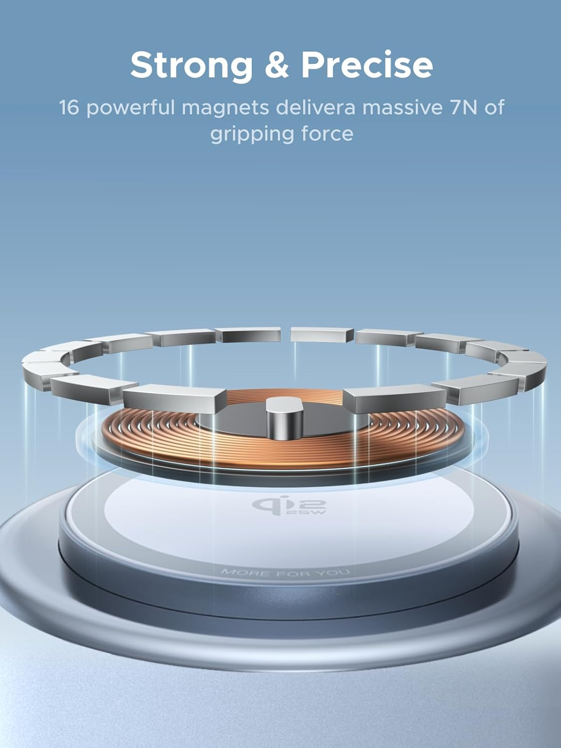 UGREEN Uno 25W Wireless Charger Qi2 Certified, 2-In-1 for Magsafe Charger（Rocket-Shaped） Station, Compatible with Iphone 17/15/14/13/12, Airpods 4/3/2/Pro 2