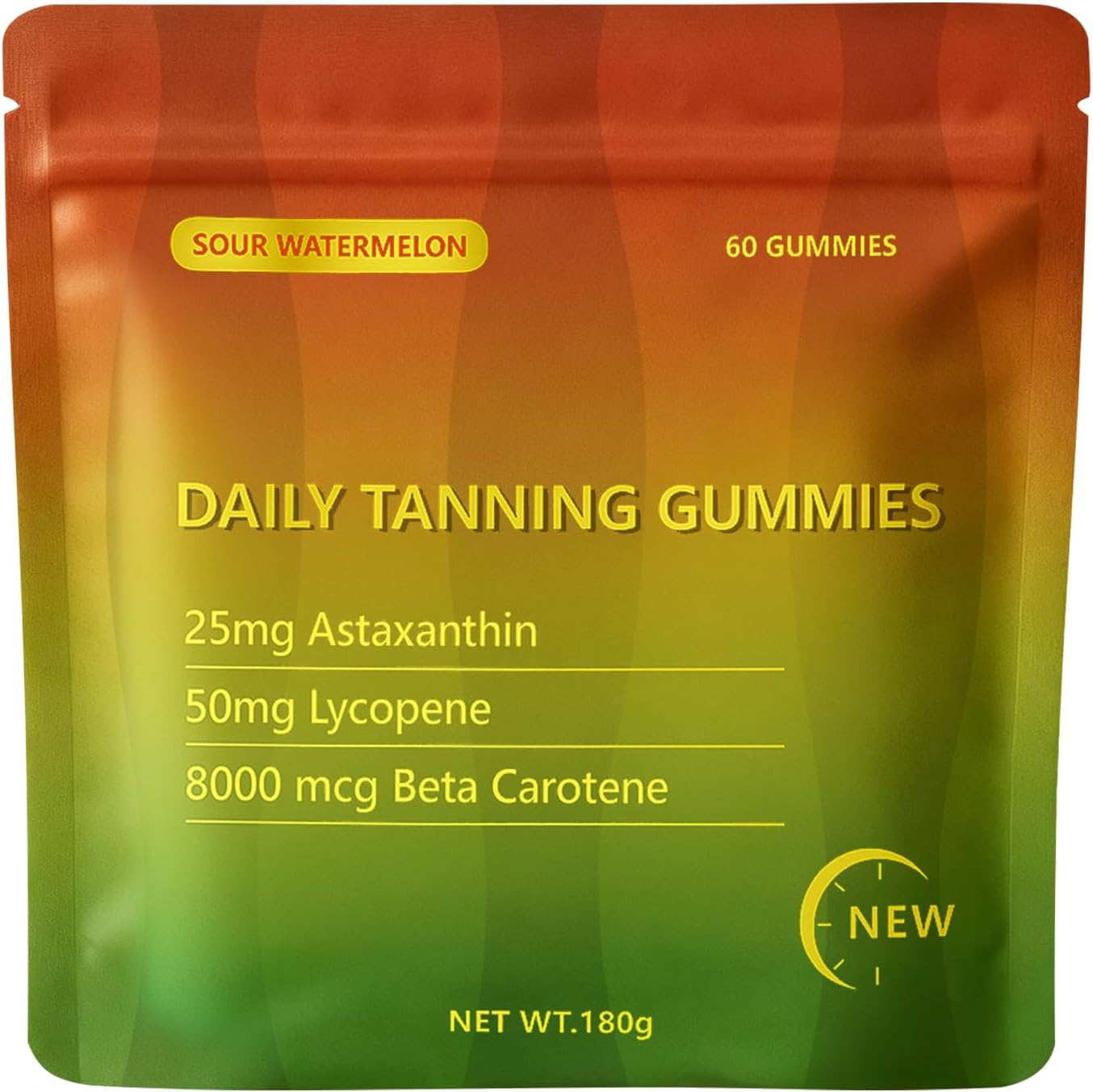 Tanning Gummies, Daily Tanning Gummies with Astaxanthin 24Mg, Lycopene 50Mg & Beta Carotene 8000Mcg for Skin Health & Glow, Vegan, Non-Gmo, Watermelon Flavor, 60 Count image number 5