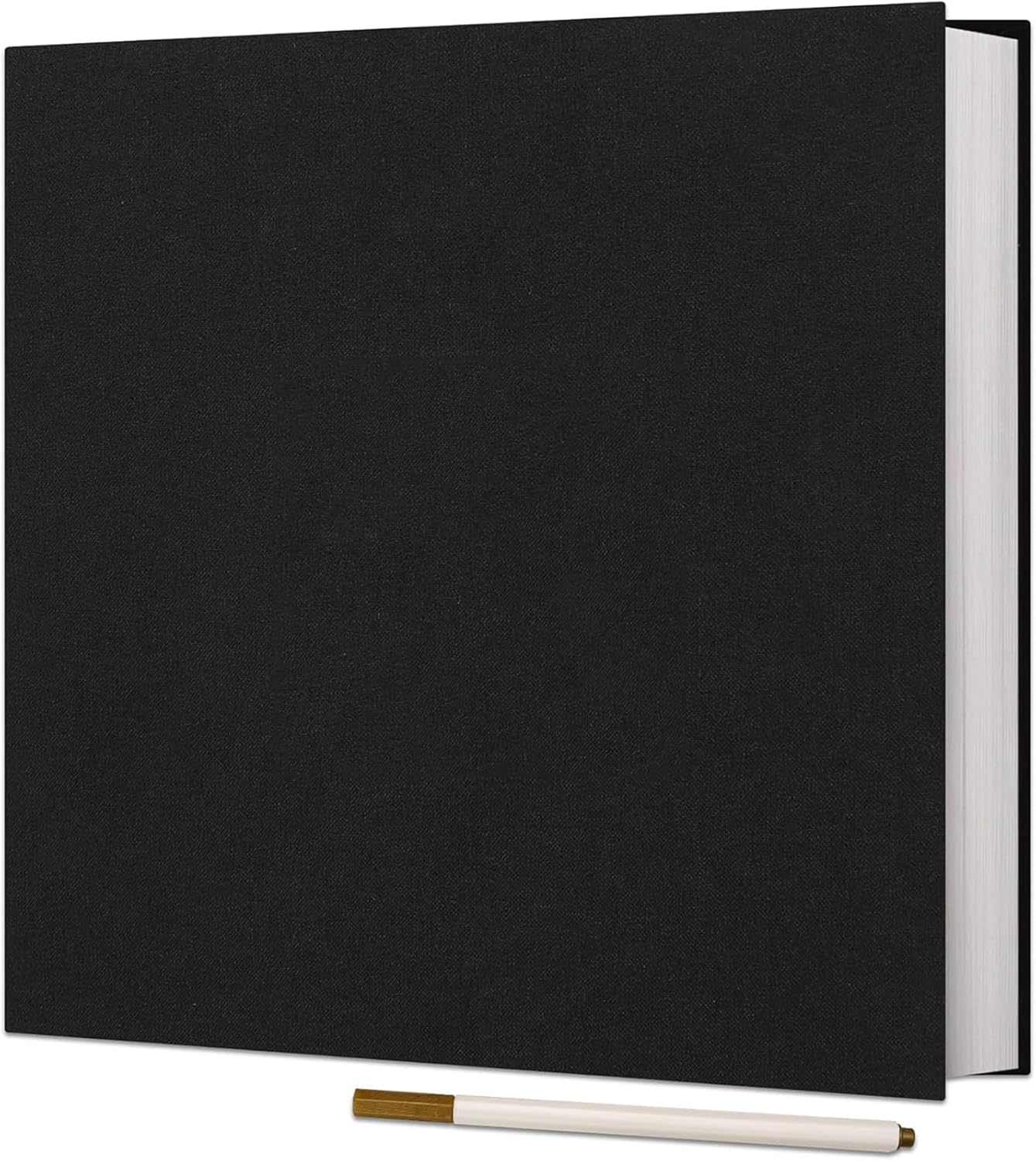 Large Photo Album Self Adhesive for 4X6 5X7 8X10 Pictures 60 Blank Pages,Diy Linen Scrapbook Album with 1 Metallic Pen (Classic, Grey, 11"X10.6" 60Pages) image number 4