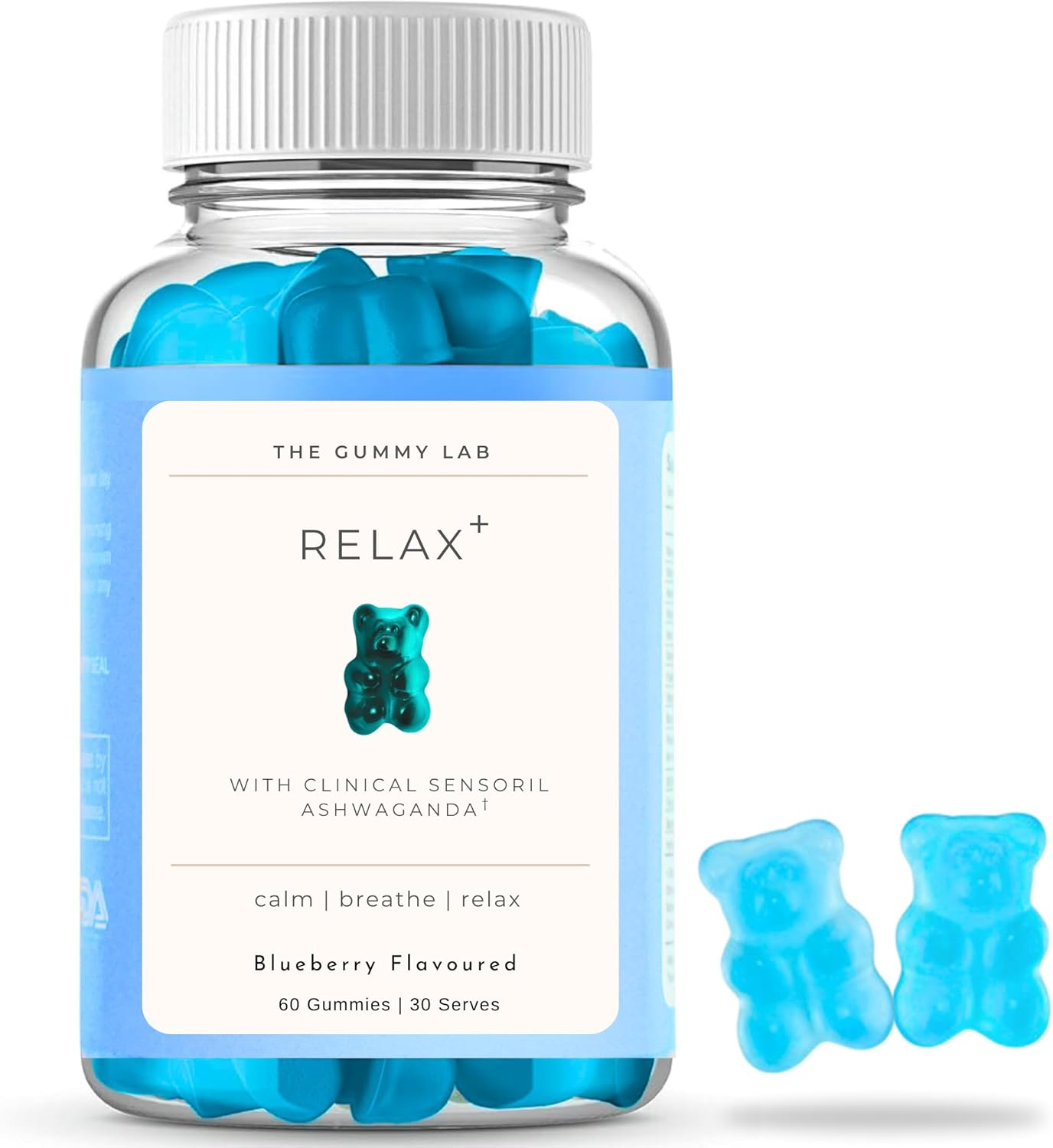 Sleep Gummies with Ashwagandha for Relaxation, Sleep & Calmness, Chewable Sleep Aid, 500Mg Clinical Sensoril Ashwagandha, 5Mg GABA, 4Mg Chamomile Extract, 15 Calories | Blueberry Flavour, 30 Serves image number 4