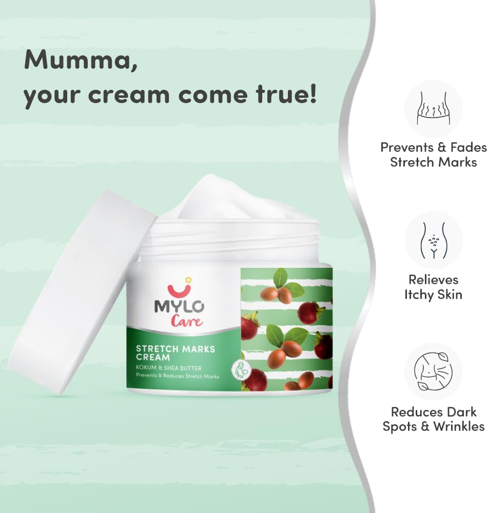 Mylo Care Stretch Marks Cream for Pregnancy (100 Ml) with the Goodness of Shea Butter, Saffron, Kokum Butter and Aloe Vera, Australia Certified Toxin Free, No Mineral Oils image number 3