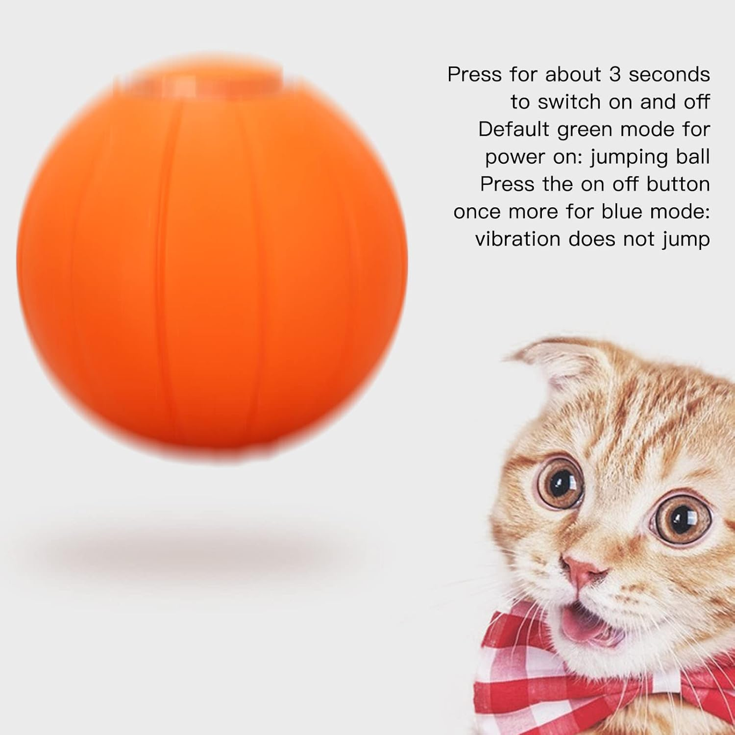 EVTSCAN Smart Interactive Cat Ball, with Two Modes, Rechargeable Teeth Grinding Bite Resistant Cat Toy, Automatic Rolling Kitten Toys image number 3