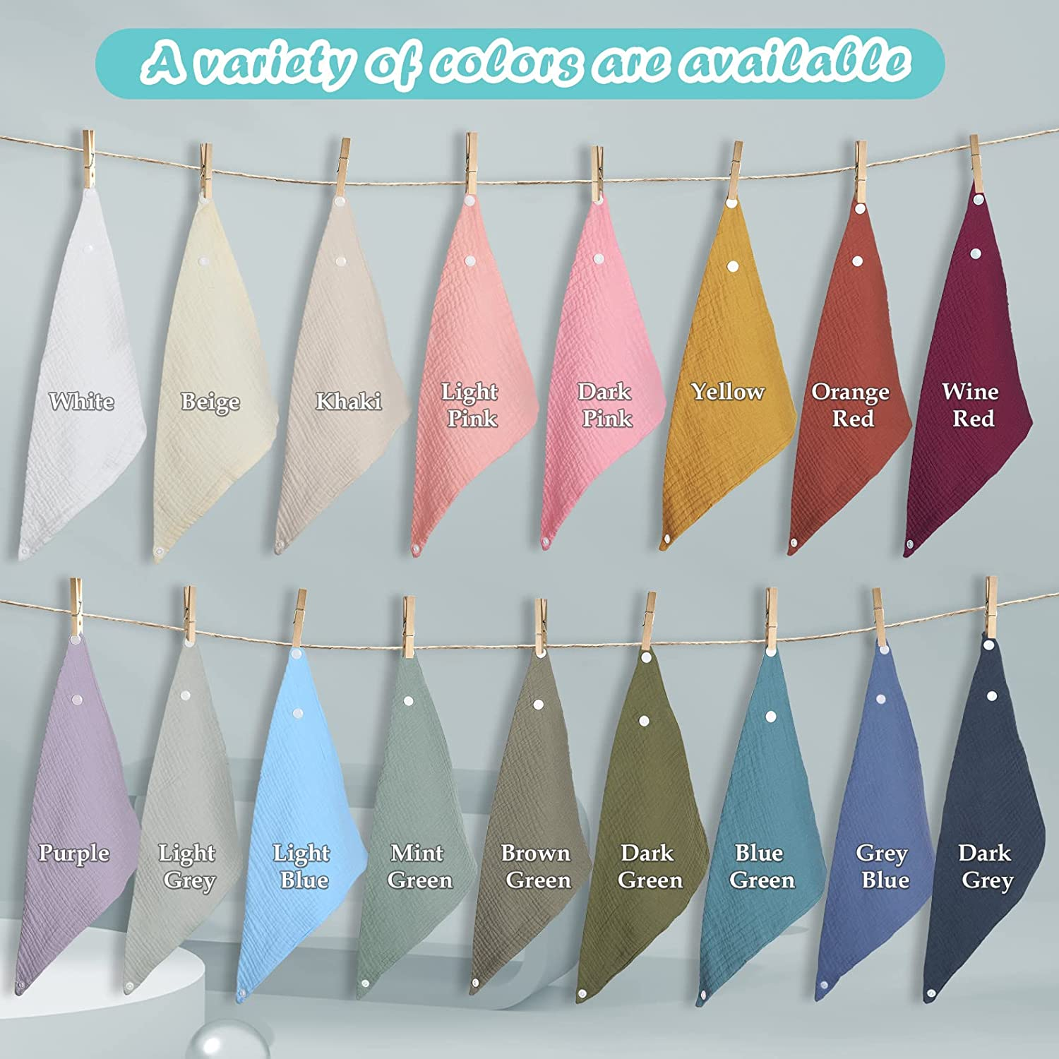 WD&CD Baby Bandana Drool Bib (4 Pack) Adjustable Absorbent Soft Snap Drool Bibs for Baby Girls and Boys-C image number 3