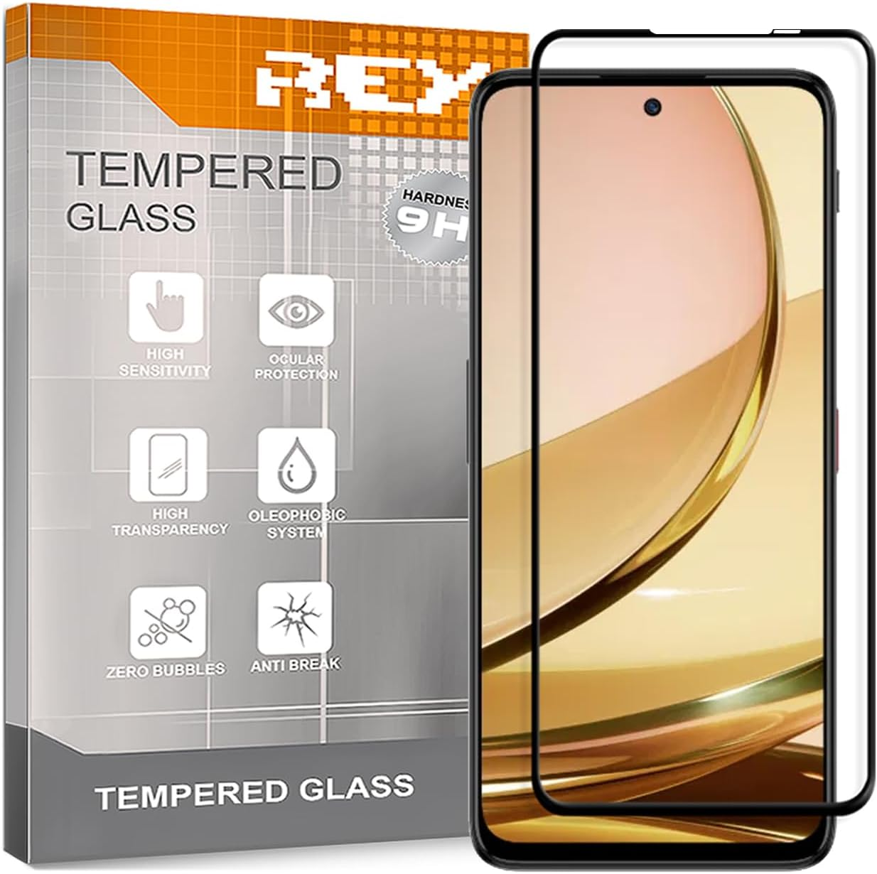 Pack of 2 3D Tempered Glass Screen Protectors for ZTE Nubia Focus 5G - Focus 2 - Music - Music 2, Black, Screen Protector 9H+ Hardness, Anti-Scratch Oil Bubbles, Full Protection, 3D, 4D, 5D image number 4