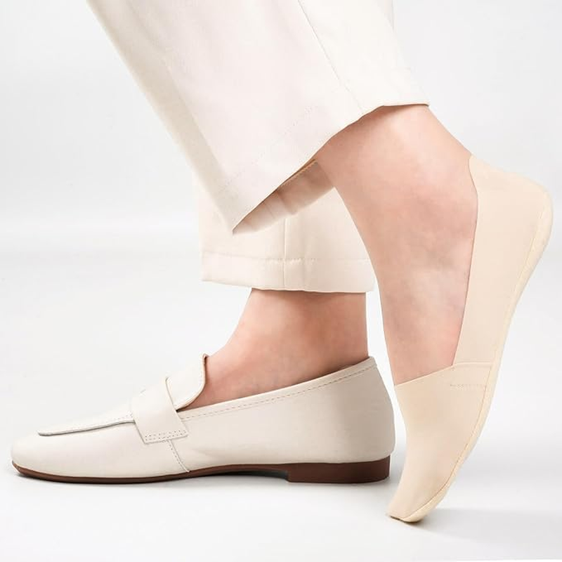 No Show Socks for Women, Non Slip Nylon Thin Footies Invisible Silky Low Liner Socks for Loafers Flats 6 Pairs image number 3