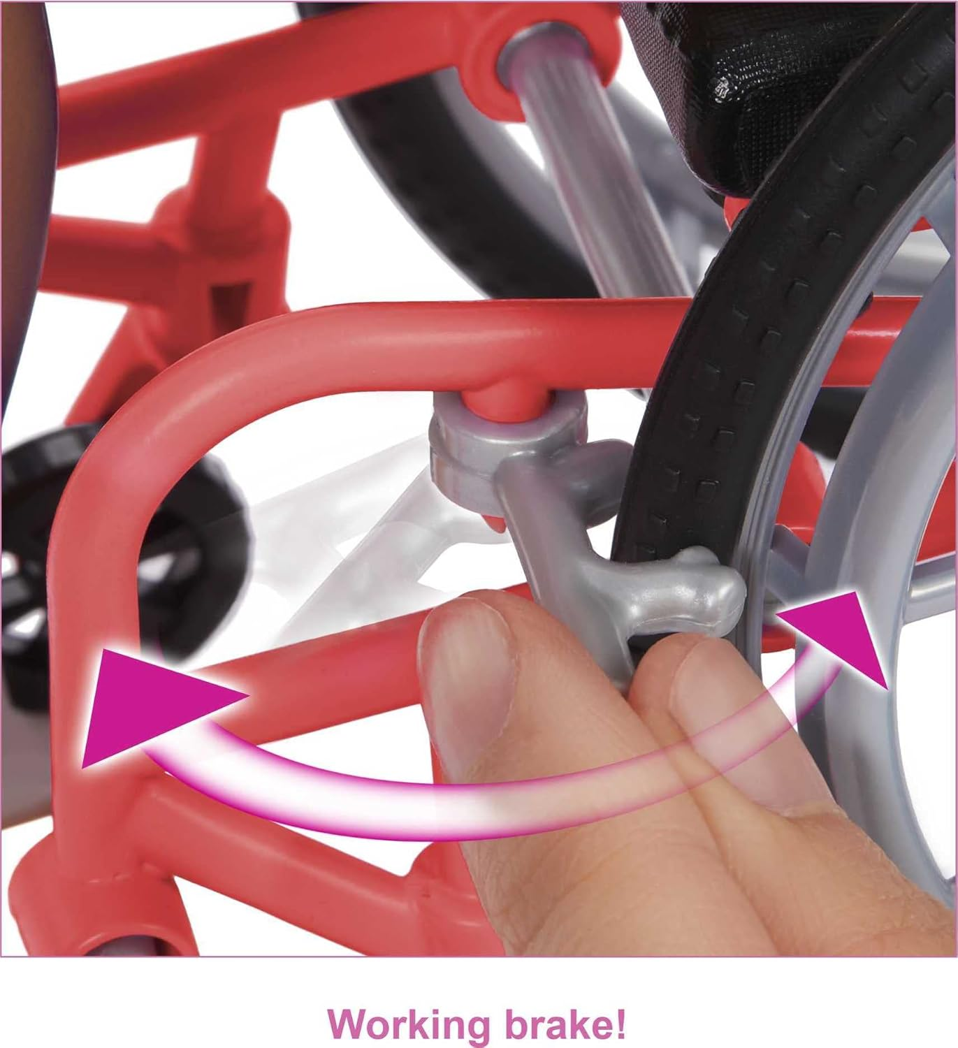 Mattel - Barbie Wheelchair Doll and Accessory, Crimped Brunette Hair image number 4