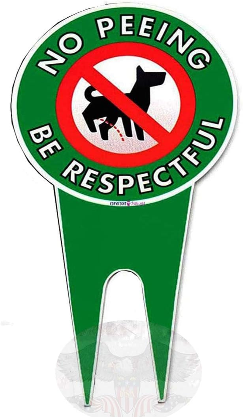 Eletina Art Lawn Decoration No Peeing Be Respectful Dog Sign Stop Dogs from Pooping and Peeing on Your Lawn Sign Politely Reads Please Be Respectful Protect Your Property! (6 X 12 in 1 Piece No