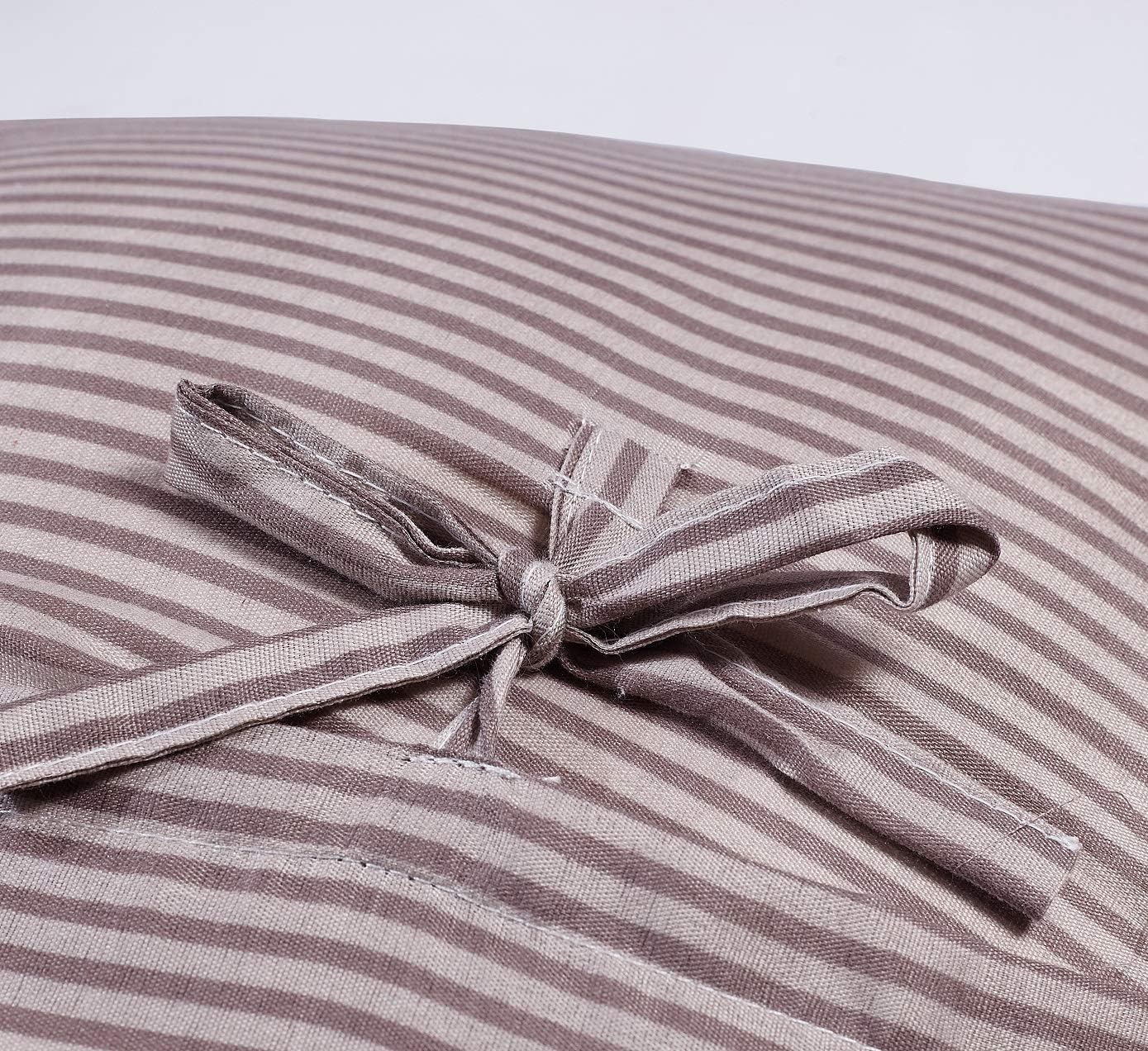 Brilliant Sunshine Latte Grey Paris and Toile Floral Patchwork Ruffle Pillowshams, Quilted Decorative Pillow Covers Set, Square Throw Cushion Cases for Couch, Chair, Bed, 18X18,Pack of 2, Latte Grey image number 4