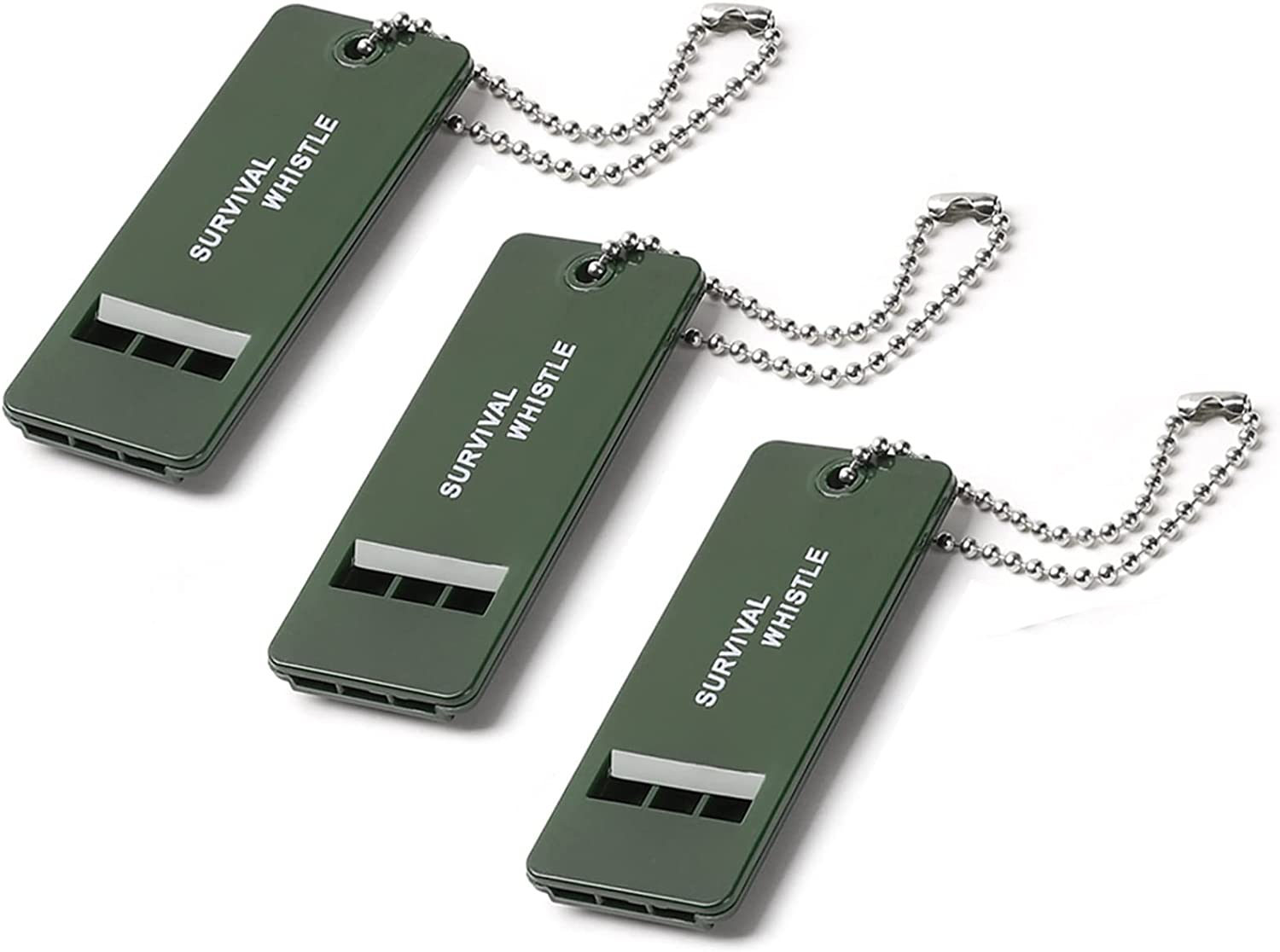 Aeixlum-3 Pieces Emergency Survival Whistles, Referee Whistle, Starting Whistle, Swimming Command Whistle，Triple Holes Design Outdoor Whistles, for Camping, Hiking image number 1