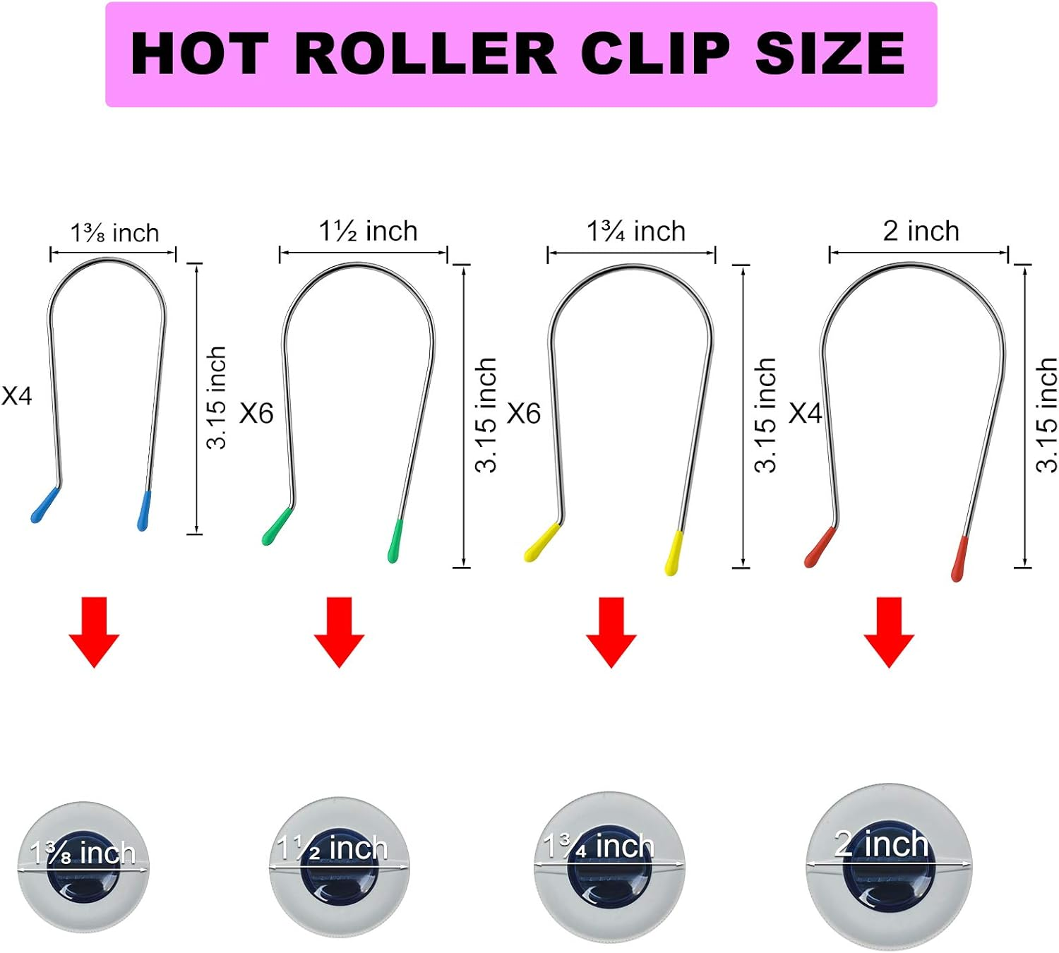 Hot Curler Clips Replacement - Securing Pins for 1.5 Inch, 1.75 Inch Hot Rollers image number 1