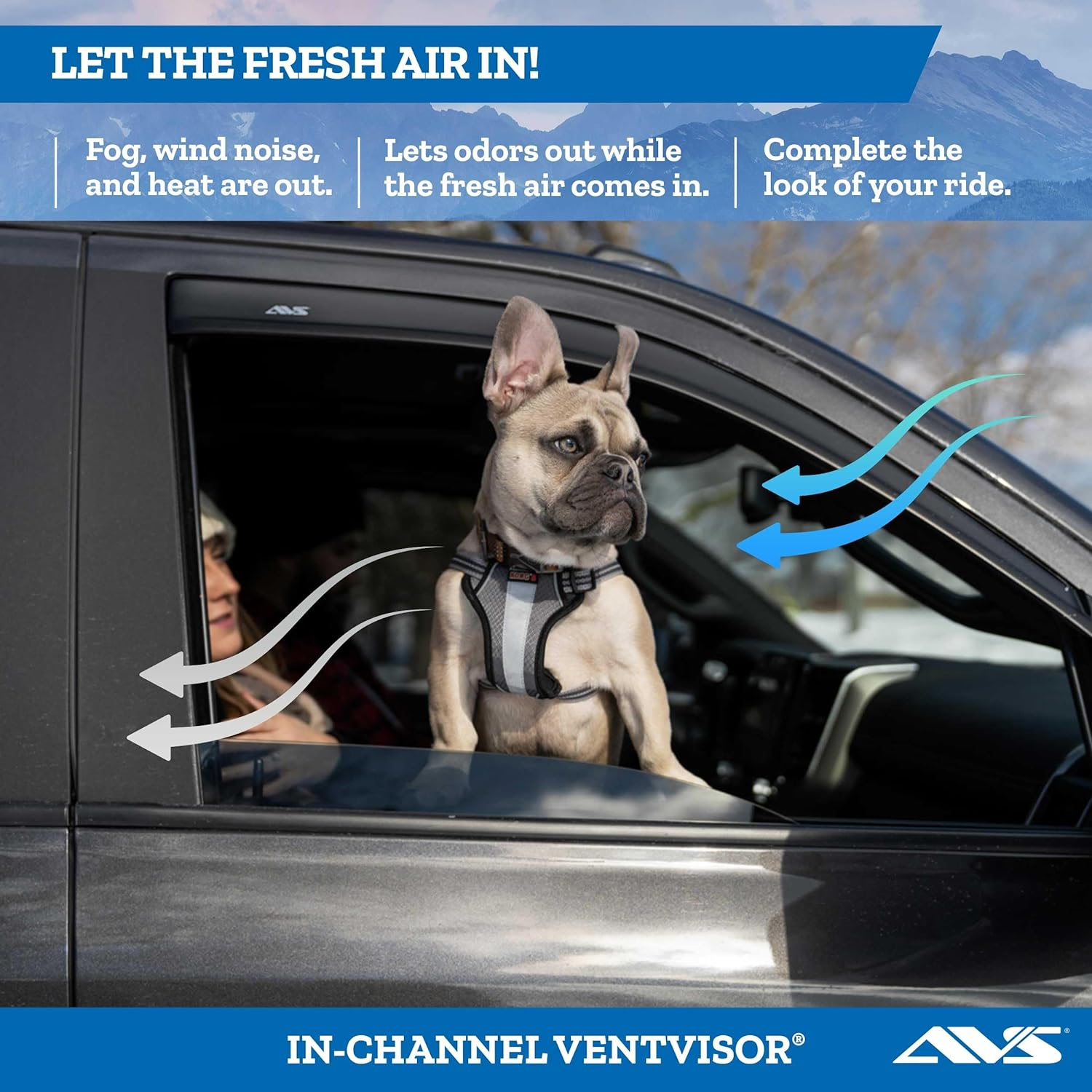 Auto Ventshade [AVS] In-Channel Ventvisor/Window Deflectors | Fits 2019-2024 Ram 1500 (Classic Body Only), 2009-2018 Ram 1500, 2010-2024 Ram 2500 & 3500 Mega/Crew Cabs, 4 Pcs. | Smoke - 194109