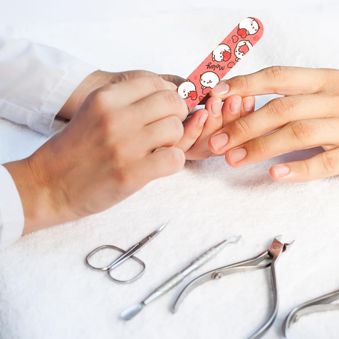 FIMWOLZ Professional Nail File Pack of 8 Animal Nail Files Mini Nail Buffer Colourful Nail File Emery Board for Manicure at Home and in the Salon image number 2