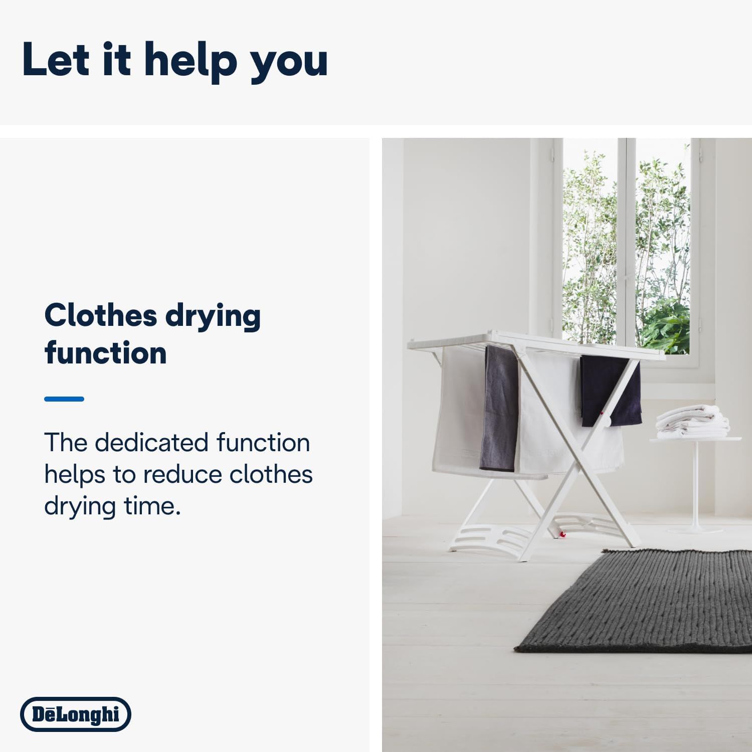 De'Longhi Tasciugo Ariadry Multi Dehumidifier DEXD214RF, Portable Dehumidifier with 3-Action Filtration, Dry Function, 14L/Day Moisture Absorption, R290, Removable Tank, White image number 1