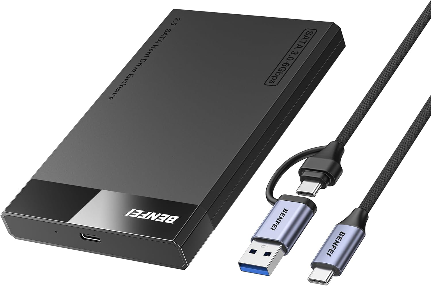 BENFEI 2.5 Inch SATA to USB Tool Free External Hard Drive Enclosure (6Gbps, Optimized for SSD, Support UASP SATA III) image number 1