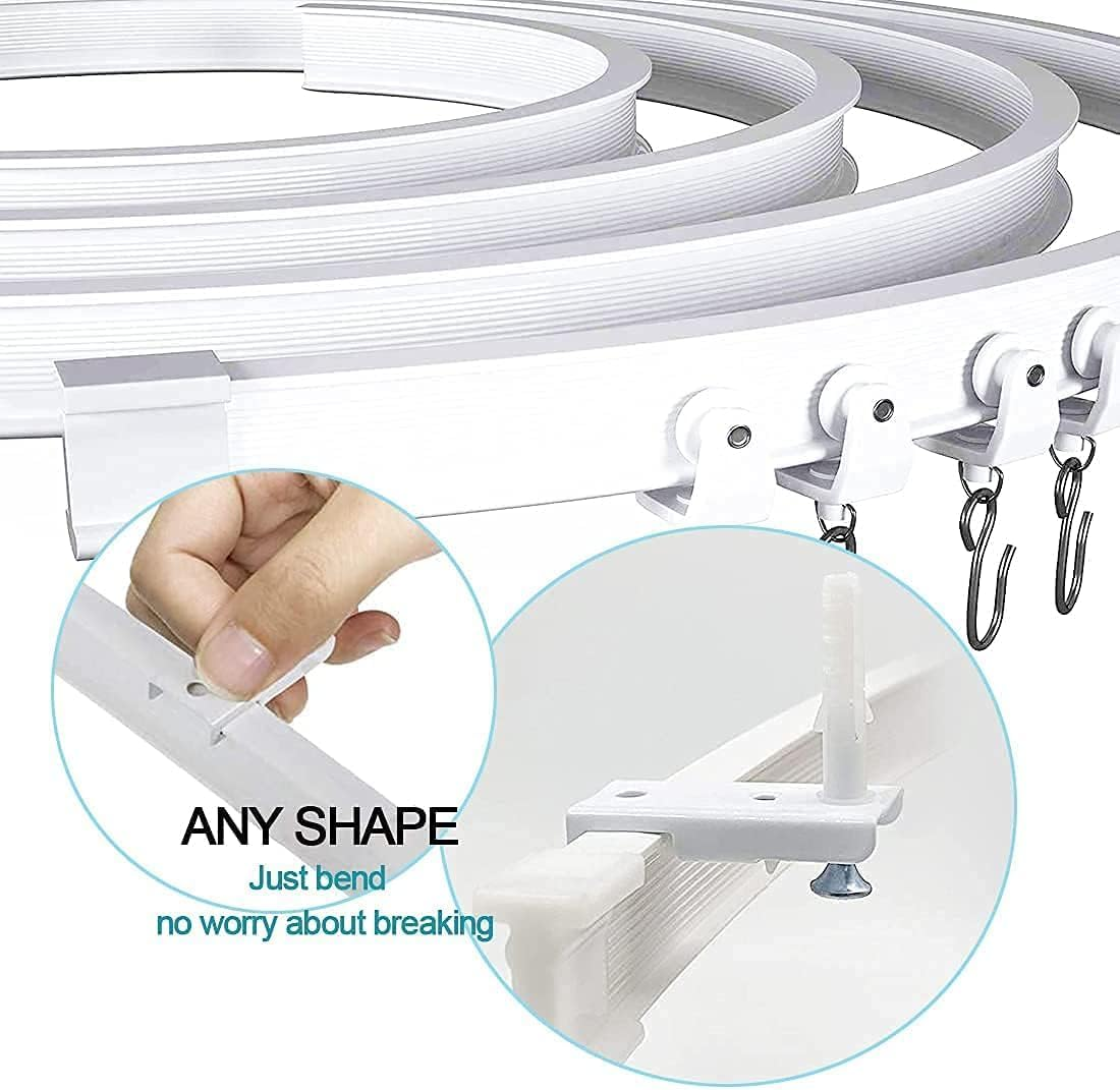 5 Meters (16.4FT) Flexible Bendable Ceiling Curtain Track,Room Divider, Window Treatment or Bay, Shower Track, Trailer Motorhome Curtain Track, Room Divider, Ceiling Track for Curtains image number 3